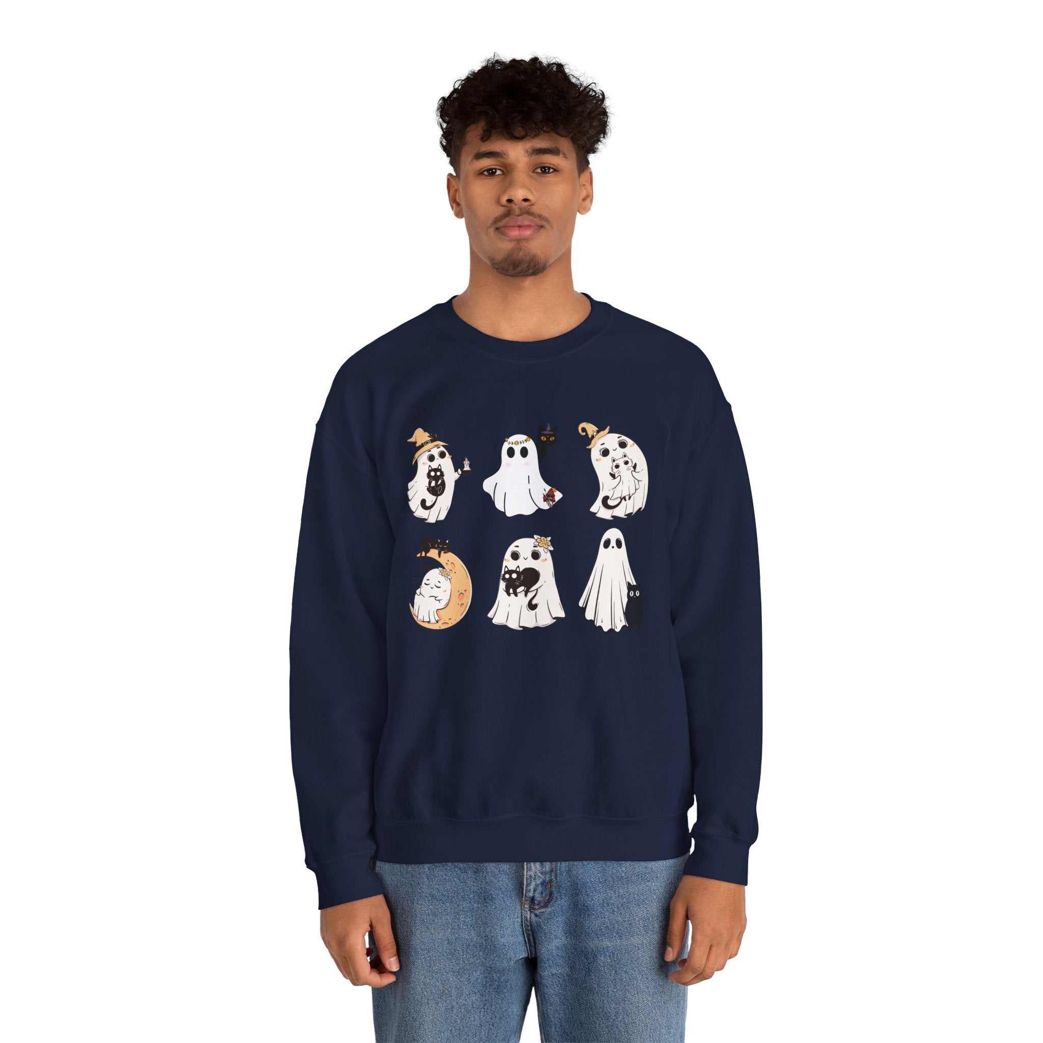 Ghost Cat Sweatshirt, Cat Halloween Shirt, Cat Ghost T-Shirt, Cat Lover Tshirt, Spooky Season Shirt, Halloween Sweater,Trendy Halloween Gift