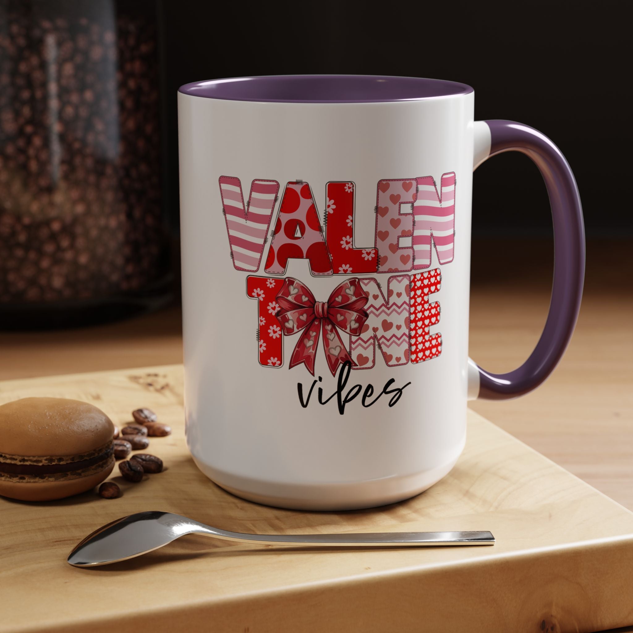 Valentine Vibes Coffee Mug, Coquette Valentine Vibes Mug, Brushstroke Valentine Coffee Cup, Gift For Her