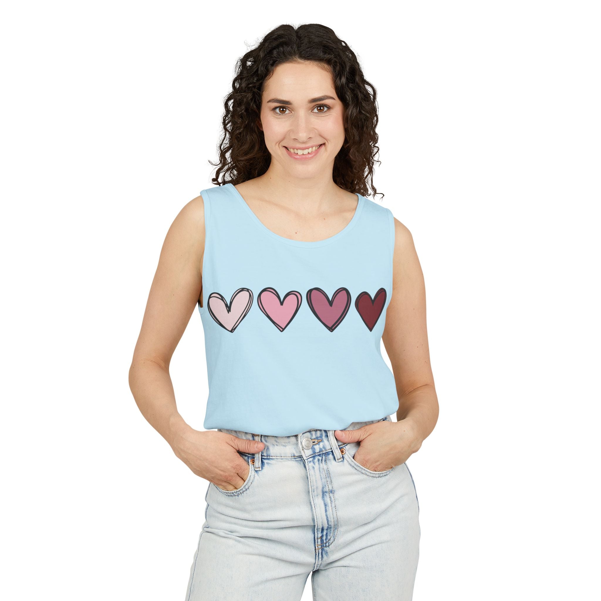 Valentine Double Heart Tank Top, Cute Valentine Shirt, Valentine Tank Top, Vintage Valentine Shirt, Love Heart Tee