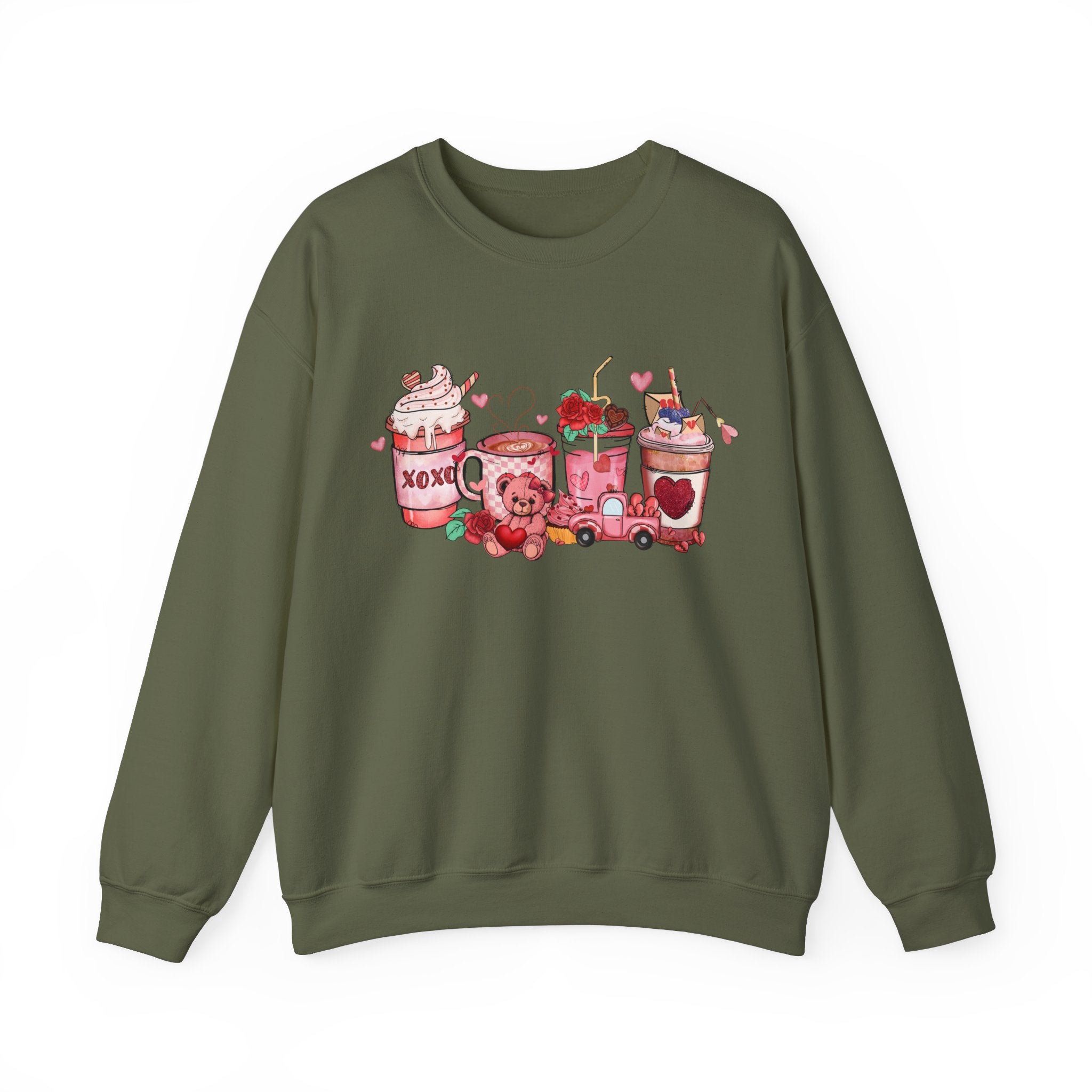 Valentine Coffee Sweatshirt, Valentines Sweater, Womens Valentines Day Sweatshirt, Womens Valentines Day Sweater, Valentines Day Shirt