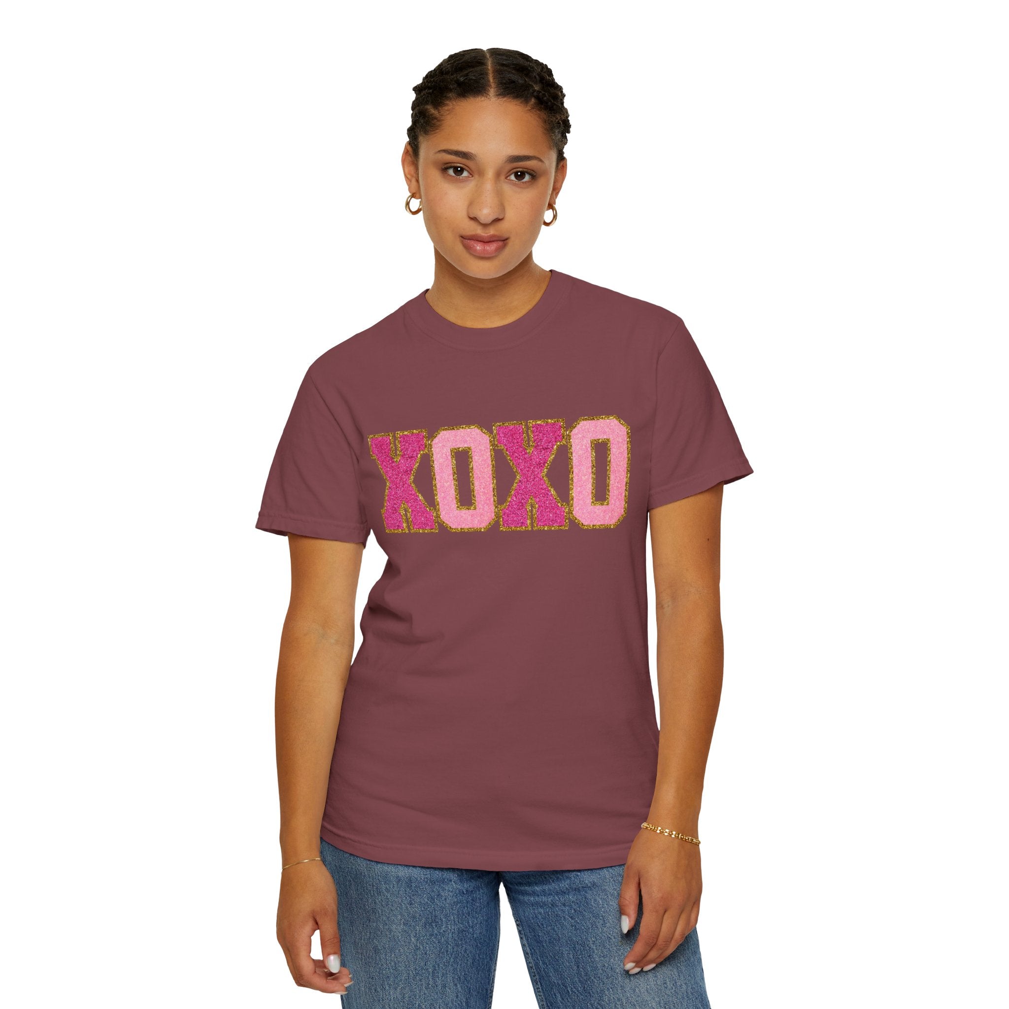 XOXO Valentine's Day Shirt, Faux Chenille Hugs and Kisses TShirt, Girlfriend Valentine Gift, Valentines Day Gift for Her, Love Wins Shirt