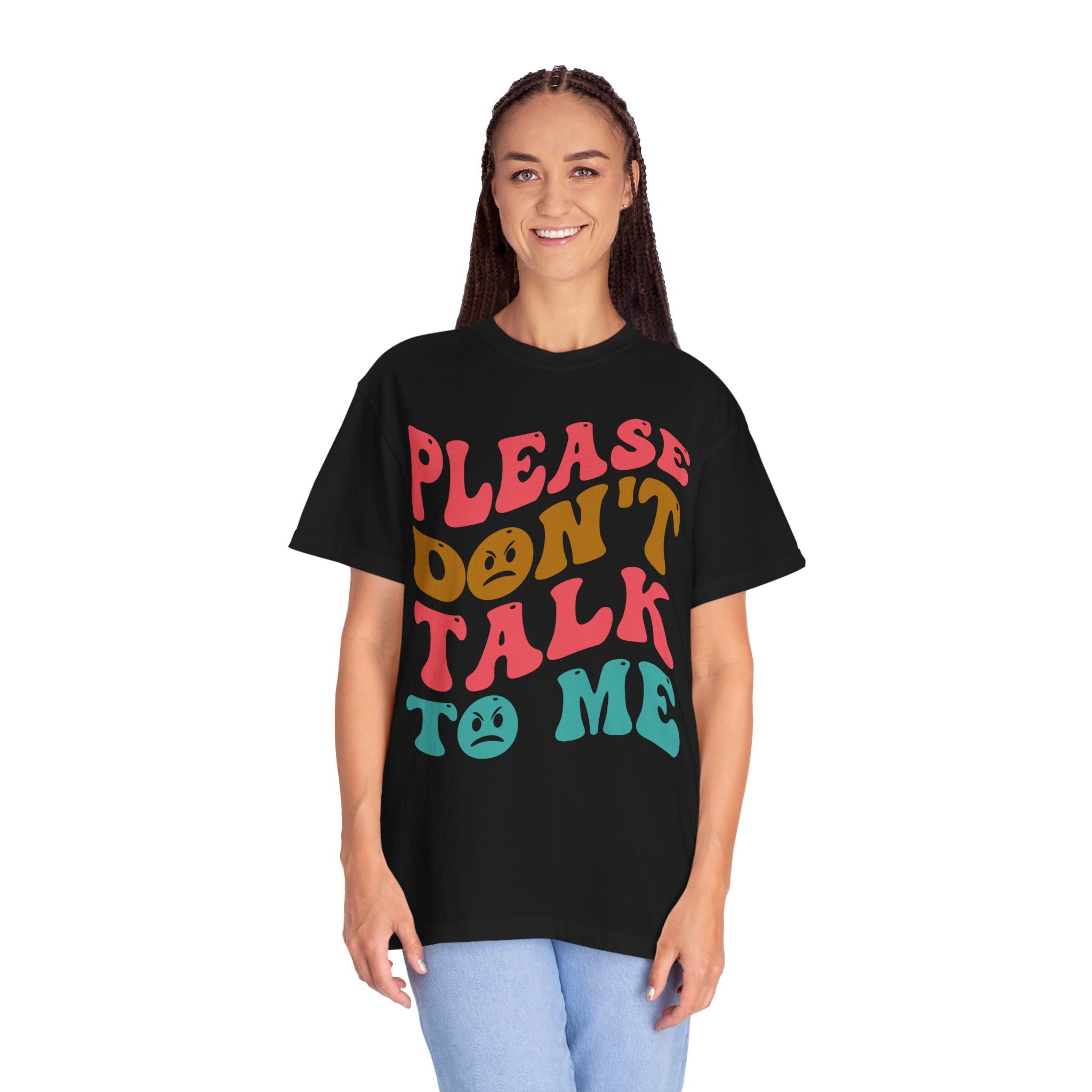 Please don't talk to me shirt, Funny introvert shirt, Words on back retro, Sarcastic introvert gift