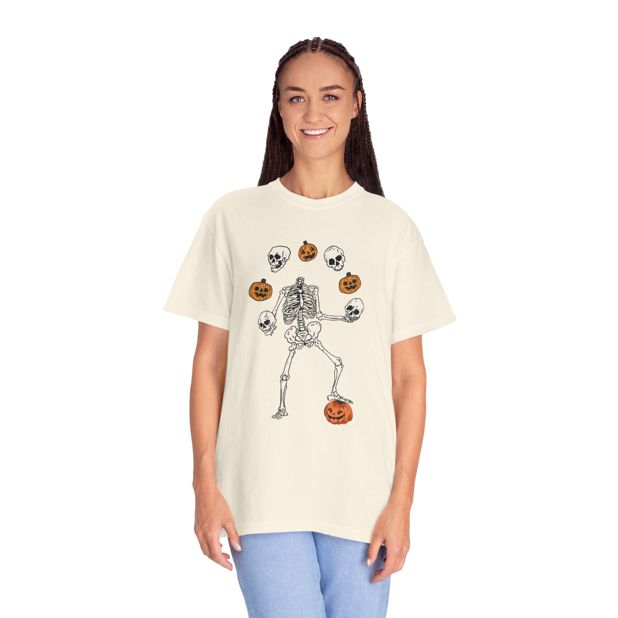 Dancing Skeleton Pumpkin Shirt, Retro Halloween Shirt, Womens Halloween Shirt, Cute Fall Shirt, Spooky Season, Pumpkin Face