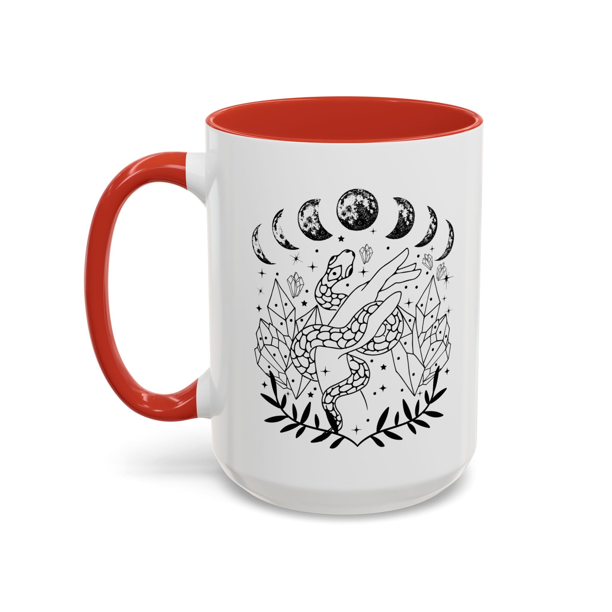 Celestial Snake Coffee Mug, Moon Phase Snake Mug, Coffee Mug, Unique Mystic Coffee Cup