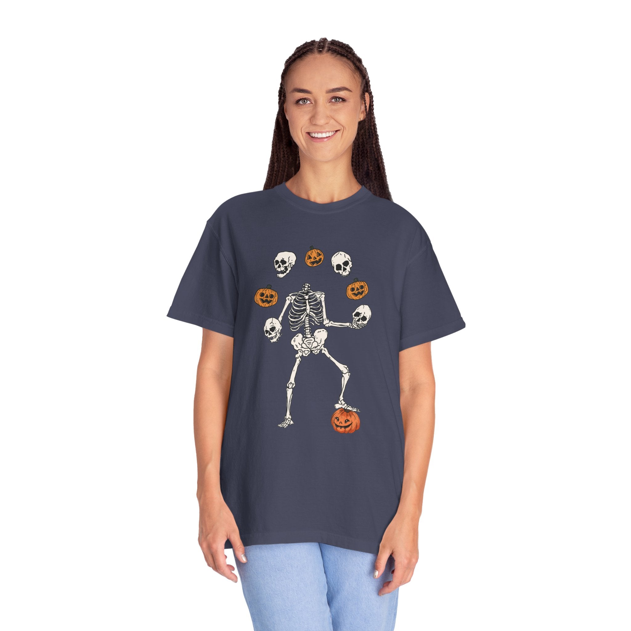 Dancing Skeleton Pumpkin Shirt, Retro Halloween Shirt, Womens Halloween Shirt, Cute Fall Shirt, Spooky Season, Pumpkin Face