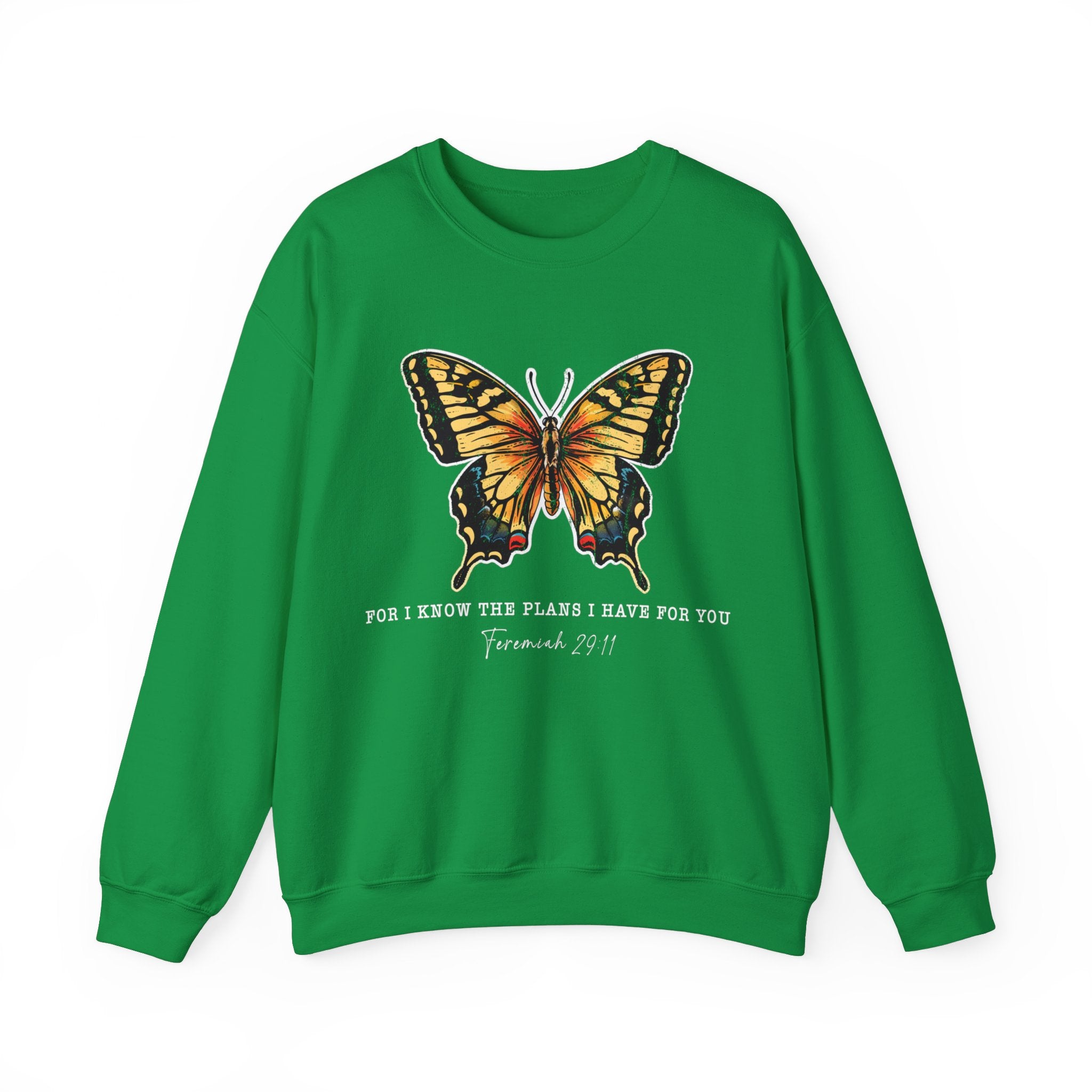 Butterfly Bible Verse Sweatshirt, Religious Shirt, Inspirational Quotes, Christian Shirt, For I Know The Plans I Have For You, Positive Sayings