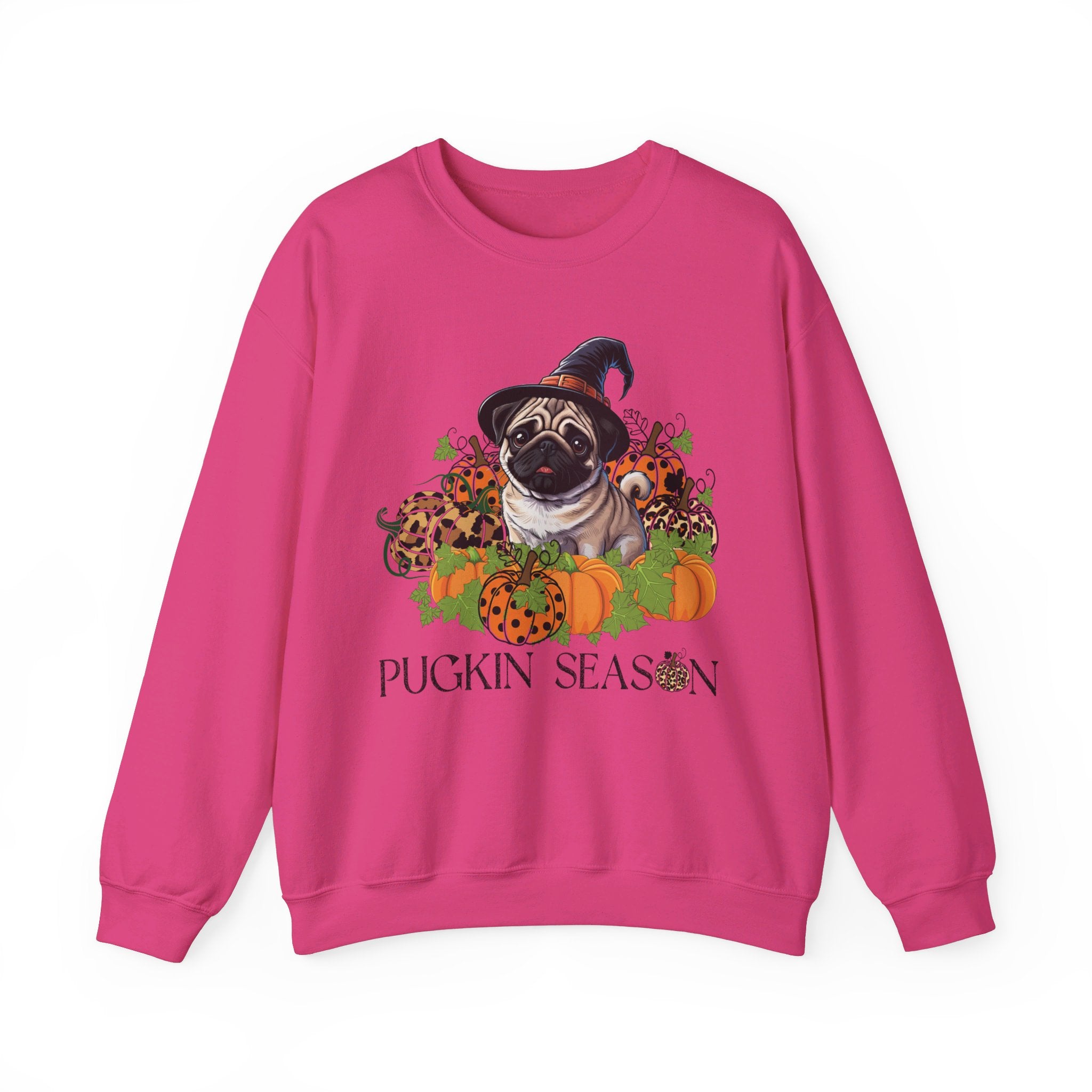 Fall Pug Sweatshirt, Pugkin Season Shirt, Leopard Print Pumpkin T-shirt, Cute Dog Lover Graphic Tee, Halloween Party Gift Tshirt