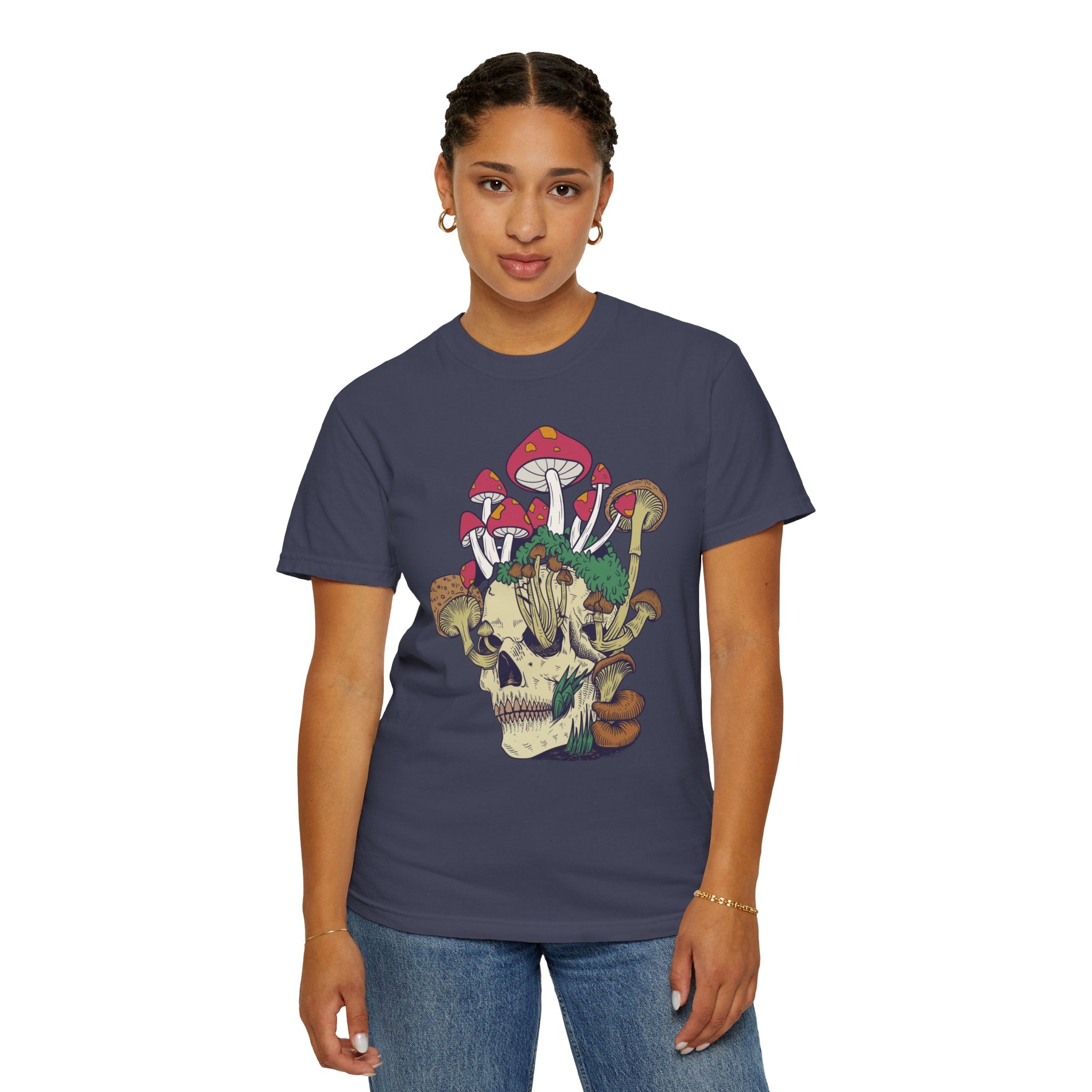 Mushroom Shirt, Skull Shirt, Skeleton Shirt, Mushroom Tshirt, Botanical Shirt, Cottagecore Shirt, Magic Mushroom, Skeleton Crewneck, Gardening Shirt