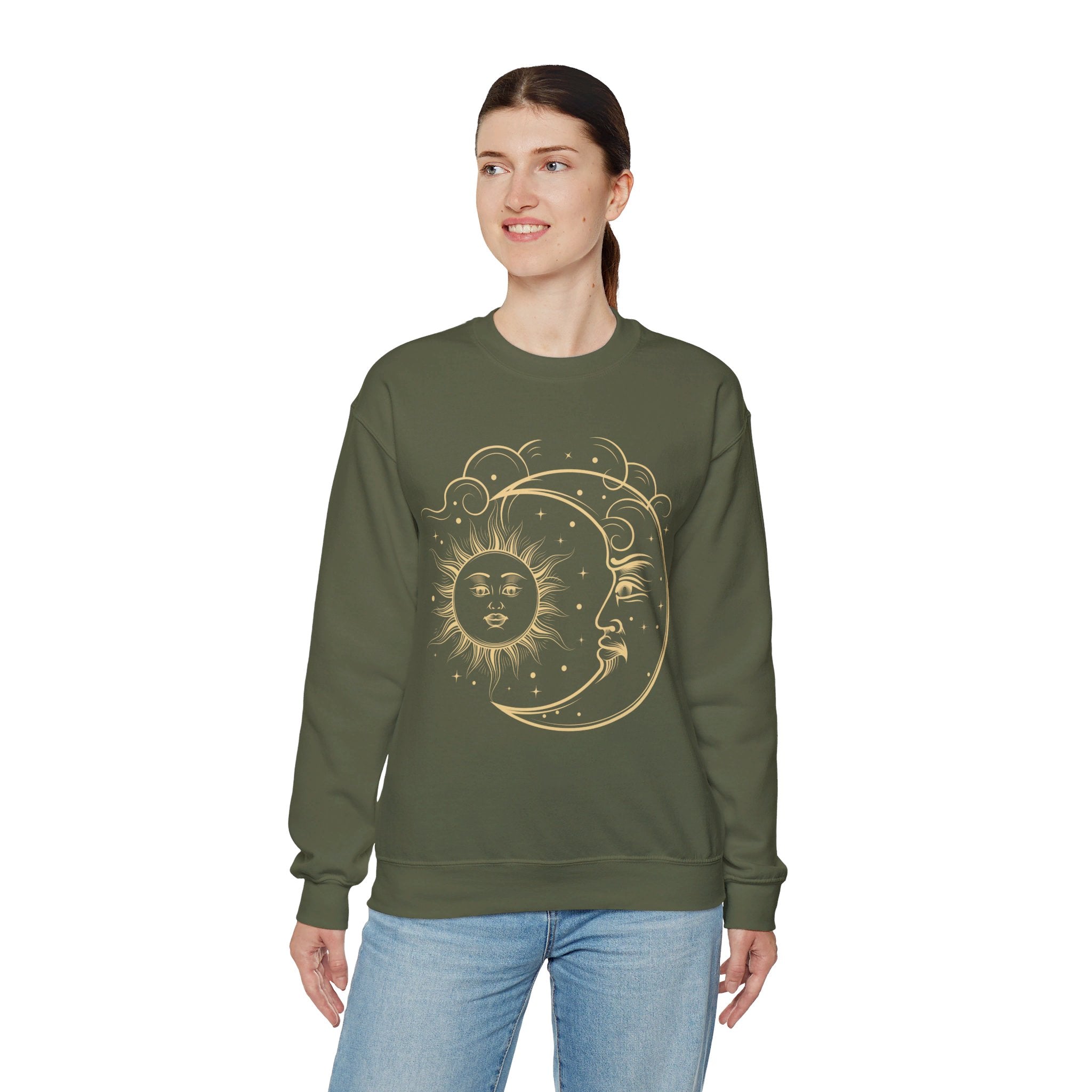 Sun and Moon Crewneck, Celestial Sweatshirt, Boho Sun and Moon Shirt, Hippie Hoodie, Retro Shirt, Vintage Style