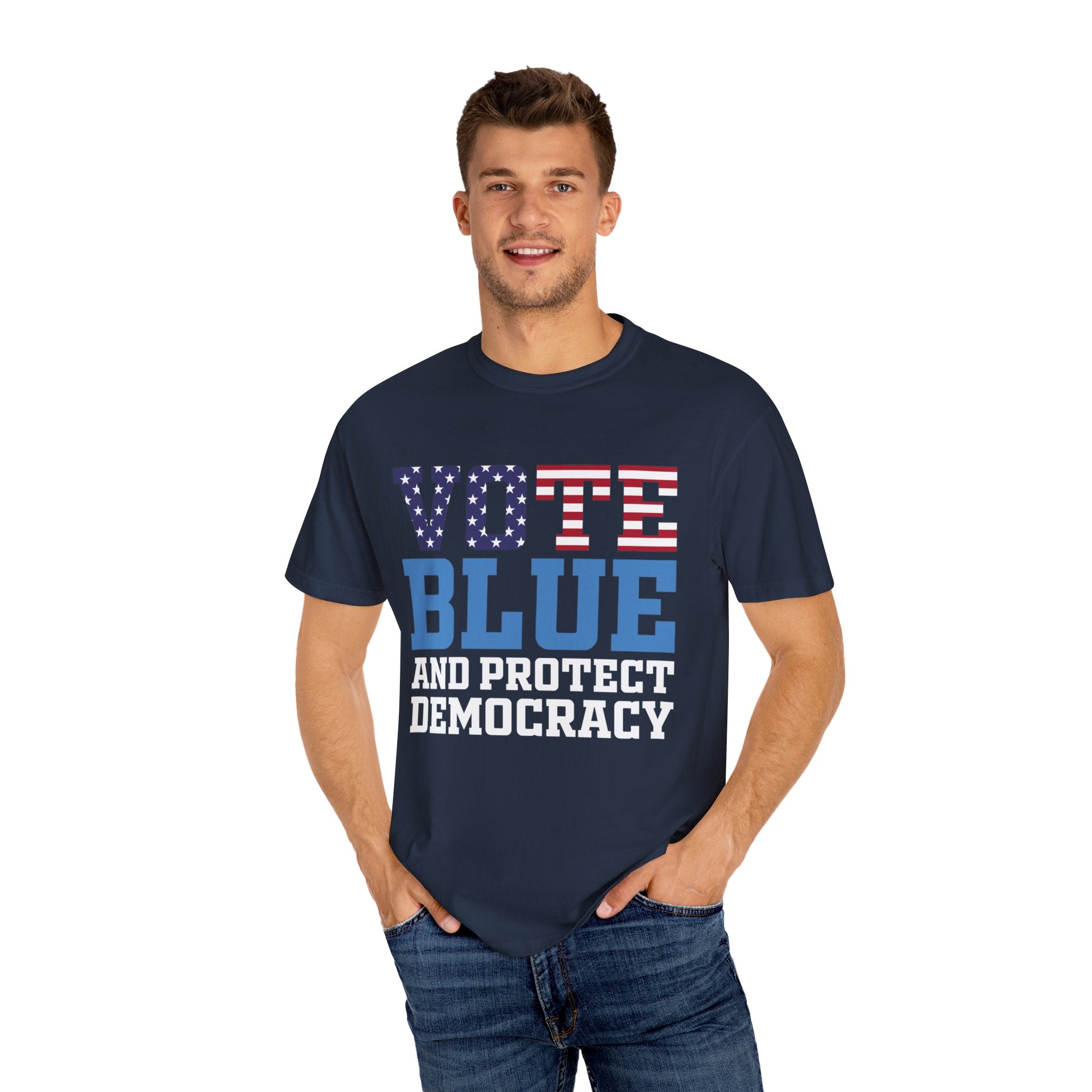 Vote Blue Save Democracy Premium T-Shirt, Democrat Shirt, Anti Trump Anti Fascist Shirt