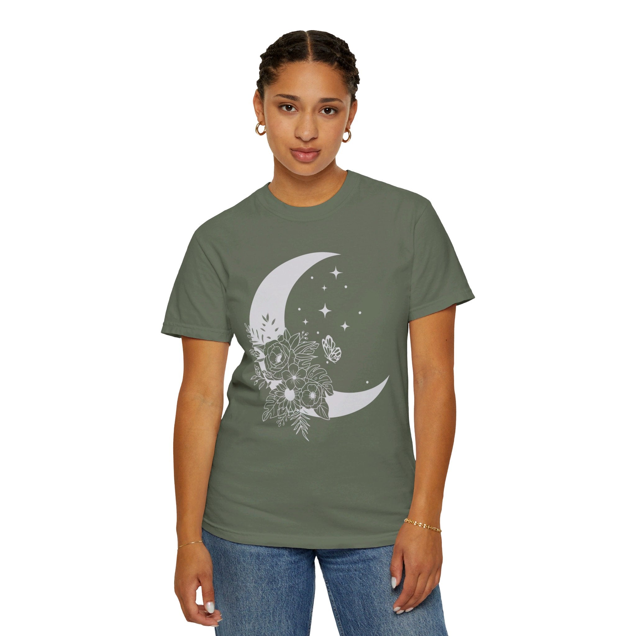 Floral Moon Shirt, Moon Shirt, Mystical Shirt, Moon Phases Shirt, Moon Boho Shirt, Astronomy T-Shirt, Wild Flower Tee, Wild Moon Shirt