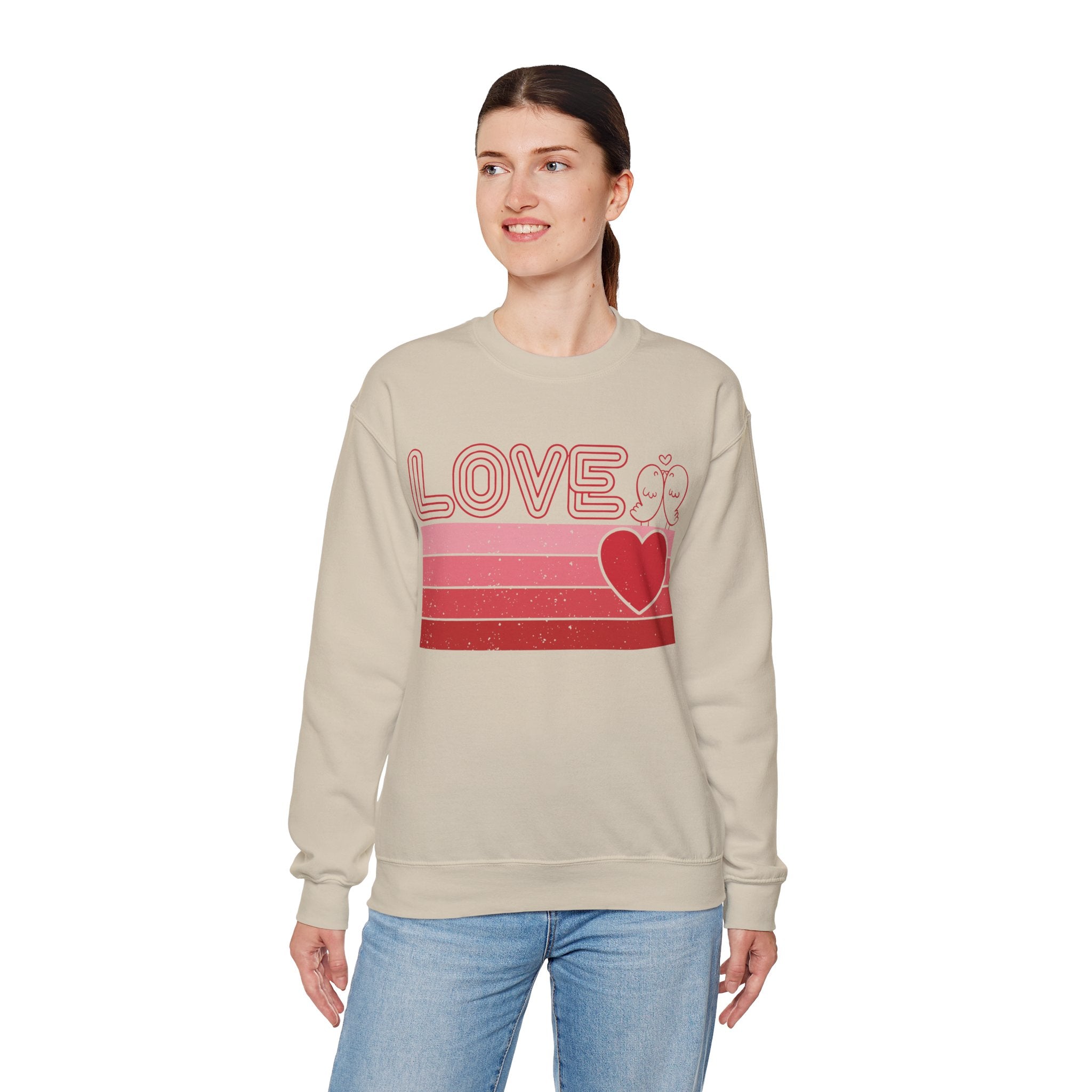 Retro Love Valentines Day Sweatshirt, Valentines Day Shirts For Woman, Heart Shirt, Cute Valentine Shirt, Valentines Day Gift, Valentines Gift