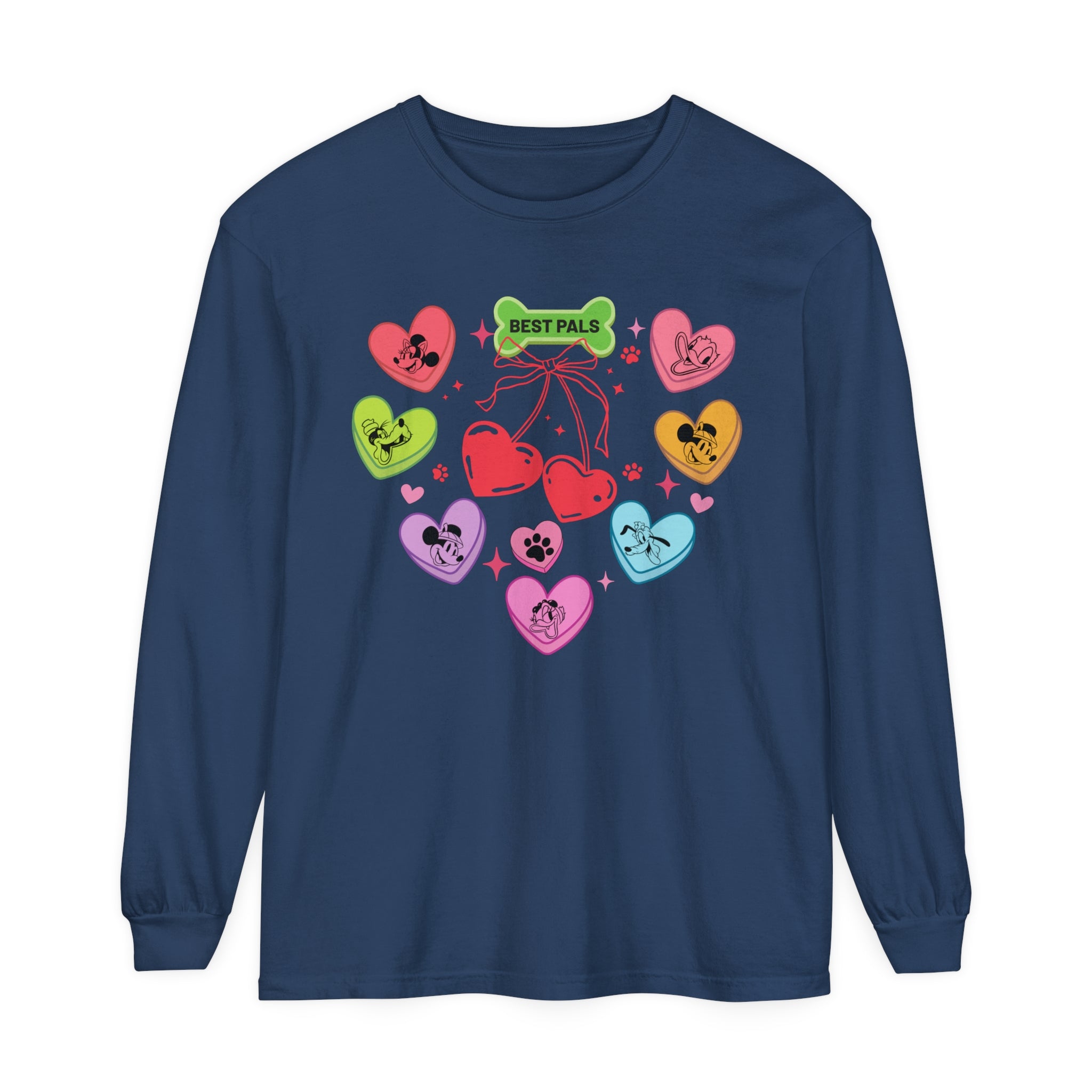 Mickey And Friends Valentine Long Sleeve, Disney Hearts Long Sleeve Tee, Love Sweat, Disney Valentines Shirt, Valentines Day Gift, Couple Shirt