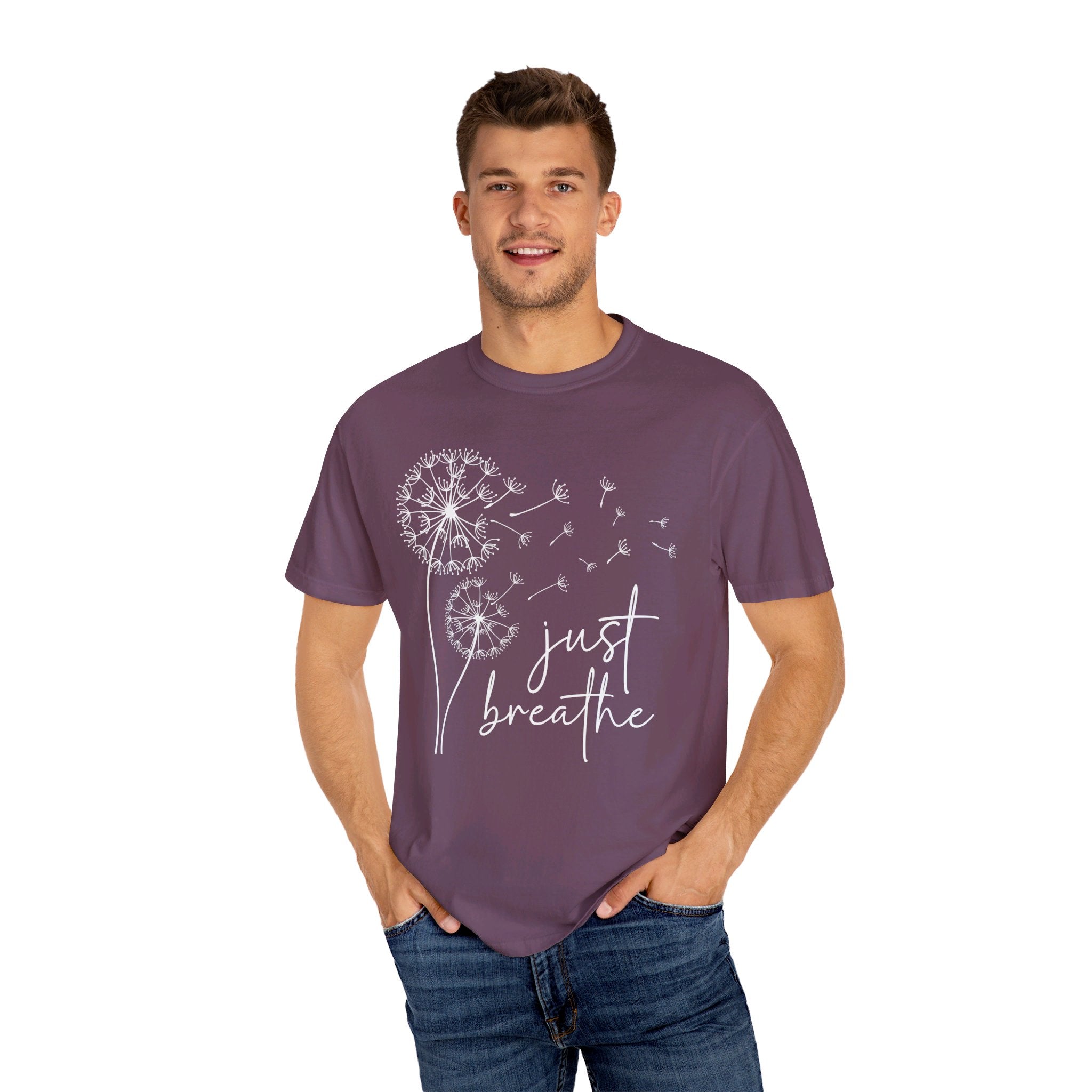 Just Breathe Shirt, Meditation Shirt, Yoga Shirt, Mental Health Shirt, Dandelion Shirt, Gift for Yoga Lover, Motivational Shirt