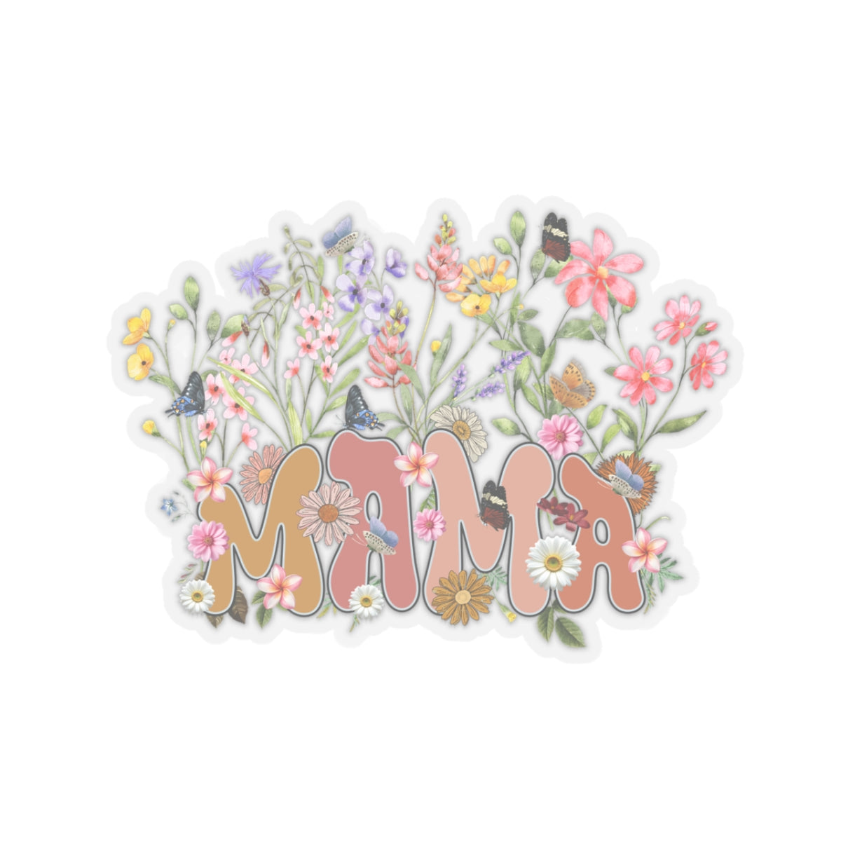 Wildflowers Mama Kiss-Cut Stickers, Mama Gift, Mama Sticker,, Retro vibe, Gift For Mom