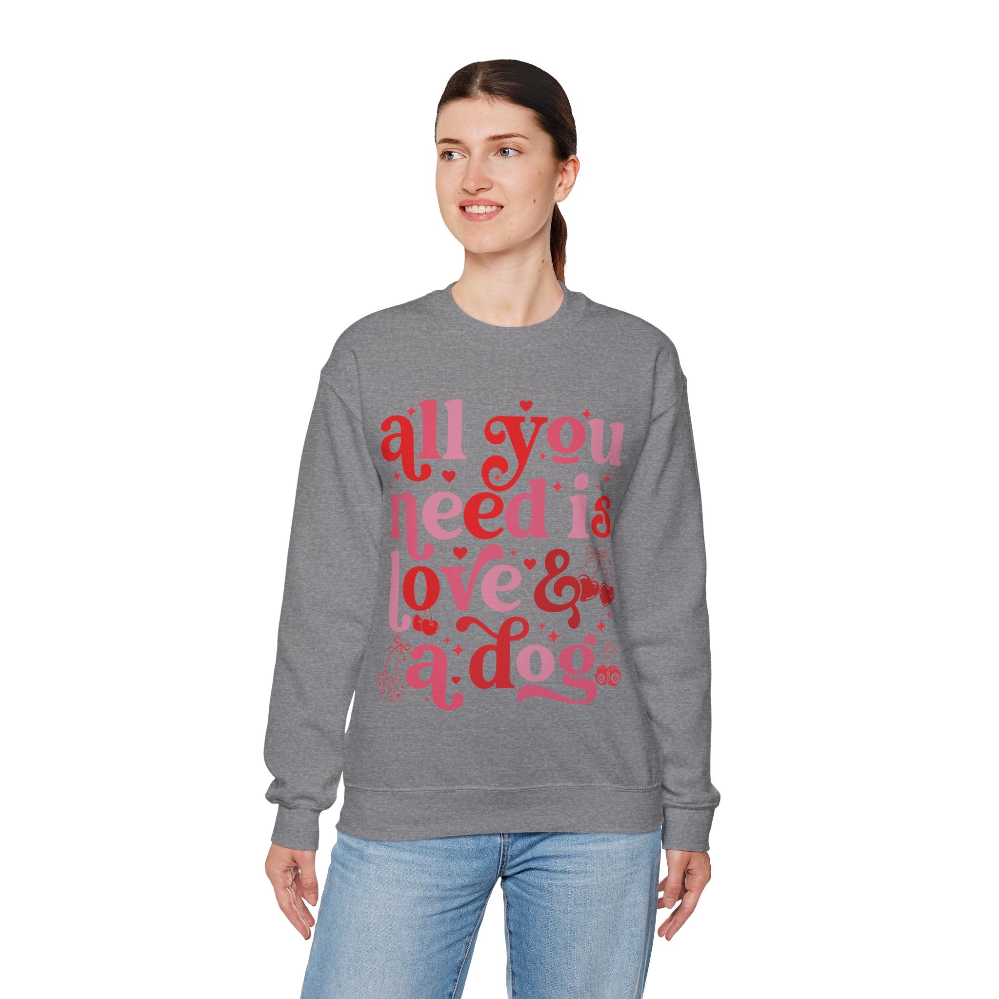 Dog Mom Sweatshirt Valentines, All You Need Is Love Sweatshirt, Womens Dog Lover Shirt, Dog Mama Sweatshirt, All You Need Is Love and a Dog