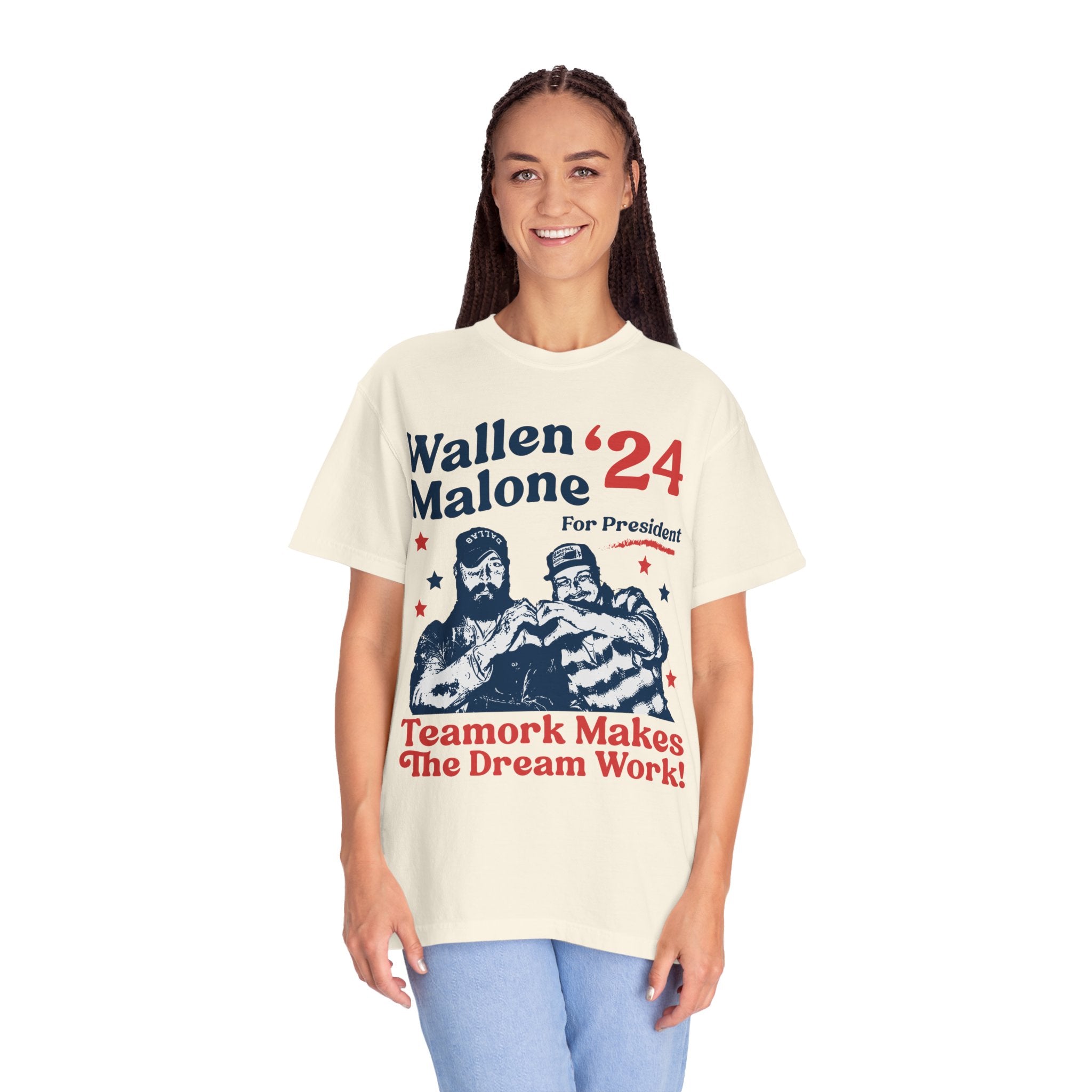 Wallen Malone 2024 For President, Funny '24 Election Graphic Tee, Vintage Inspired Humor Concert Music T-Shirt, Had Some Help
