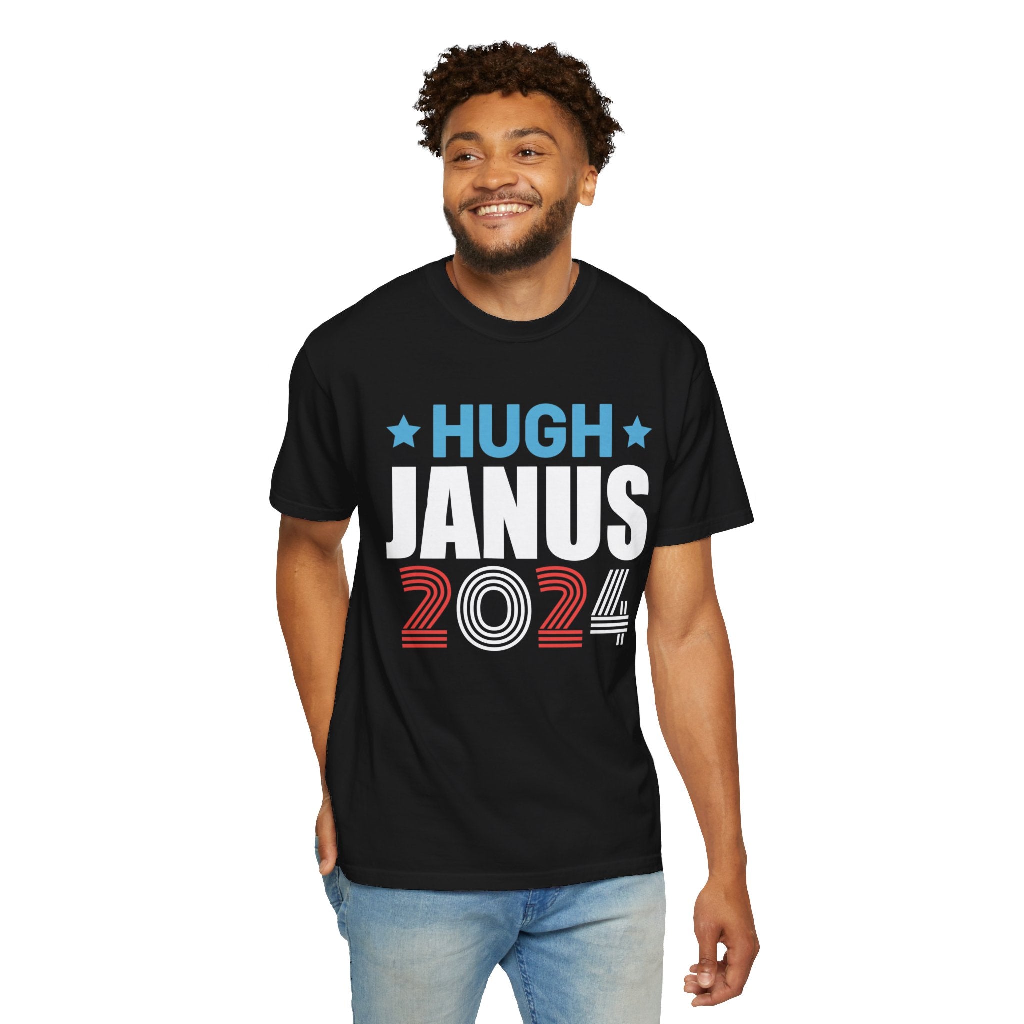 UNIDAZE Hugh Janus Hilarious Funny Political Unisex T-shirt Printify 2024 election tee 4th of july gift tee american politics barry mccockiner Cotton Crew neck dad gift DTG enorma scox funny election shirt funny political funny politics hilarious political hugh janus Men's Clothing offensive shirts Oversized political humor T-shirts TikTok Unisex usa political shirts Women's Clothing