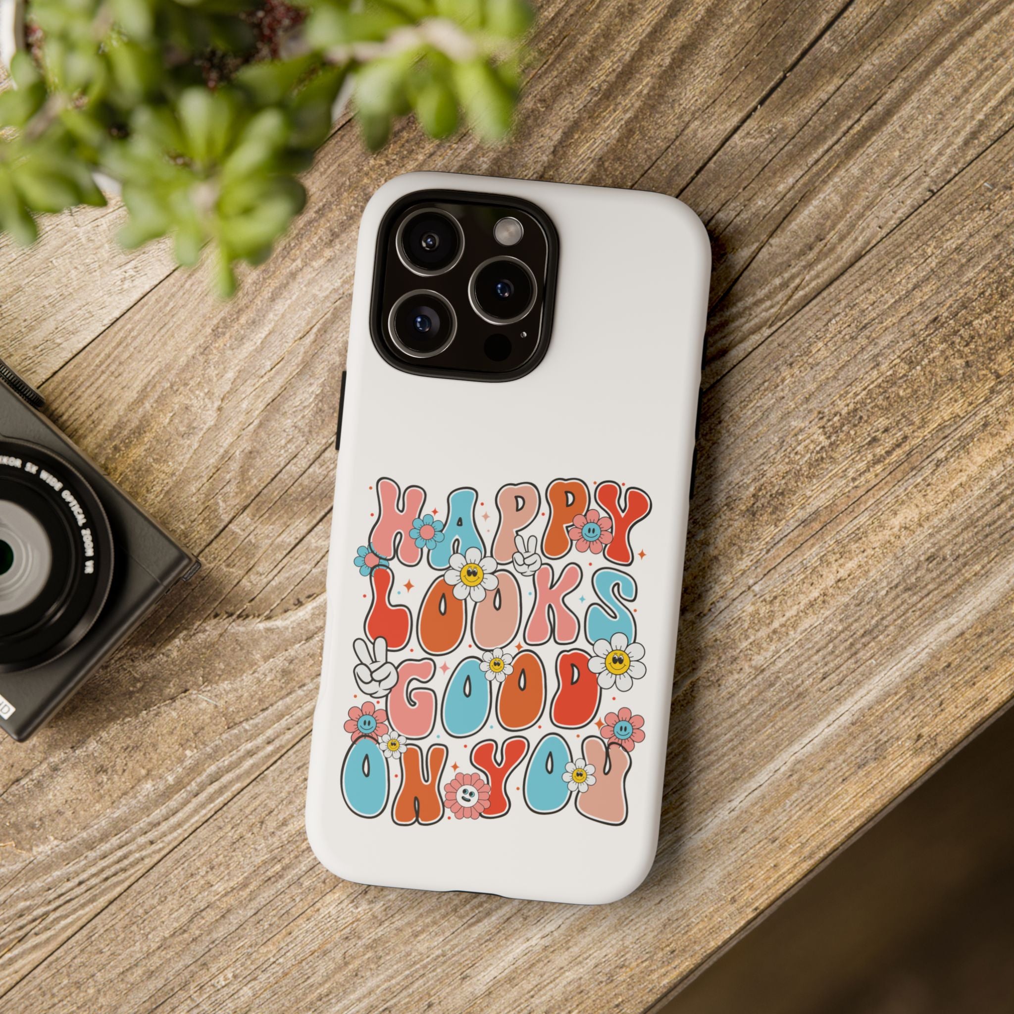 Happy Looks Good on You Phone Case, Mental Health Phone Case, Inspirational Phone Case, Therapist Gift, Depression Phone Case, iPhone, Google Pixel & Samsung Galaxy
