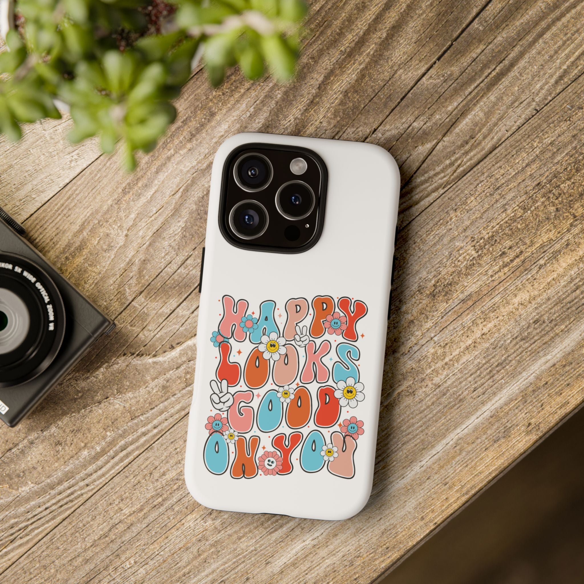 Happy Looks Good on You Phone Case, Mental Health Phone Case, Inspirational Phone Case, Therapist Gift, Depression Phone Case, iPhone, Google Pixel & Samsung Galaxy