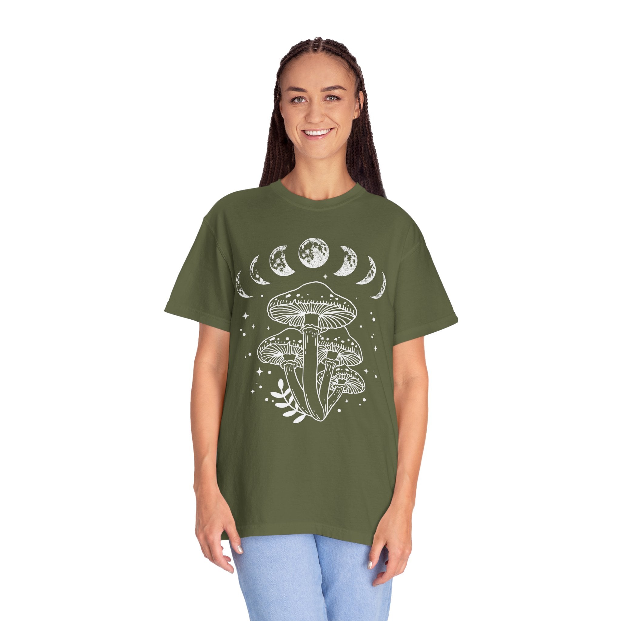 Mushroom Shirt, Moon Phases And Mushrooms T-shirt ,Magical Celestial Fungi Shirt, Goblincore Aesthetic, Cottagecore Mushroom