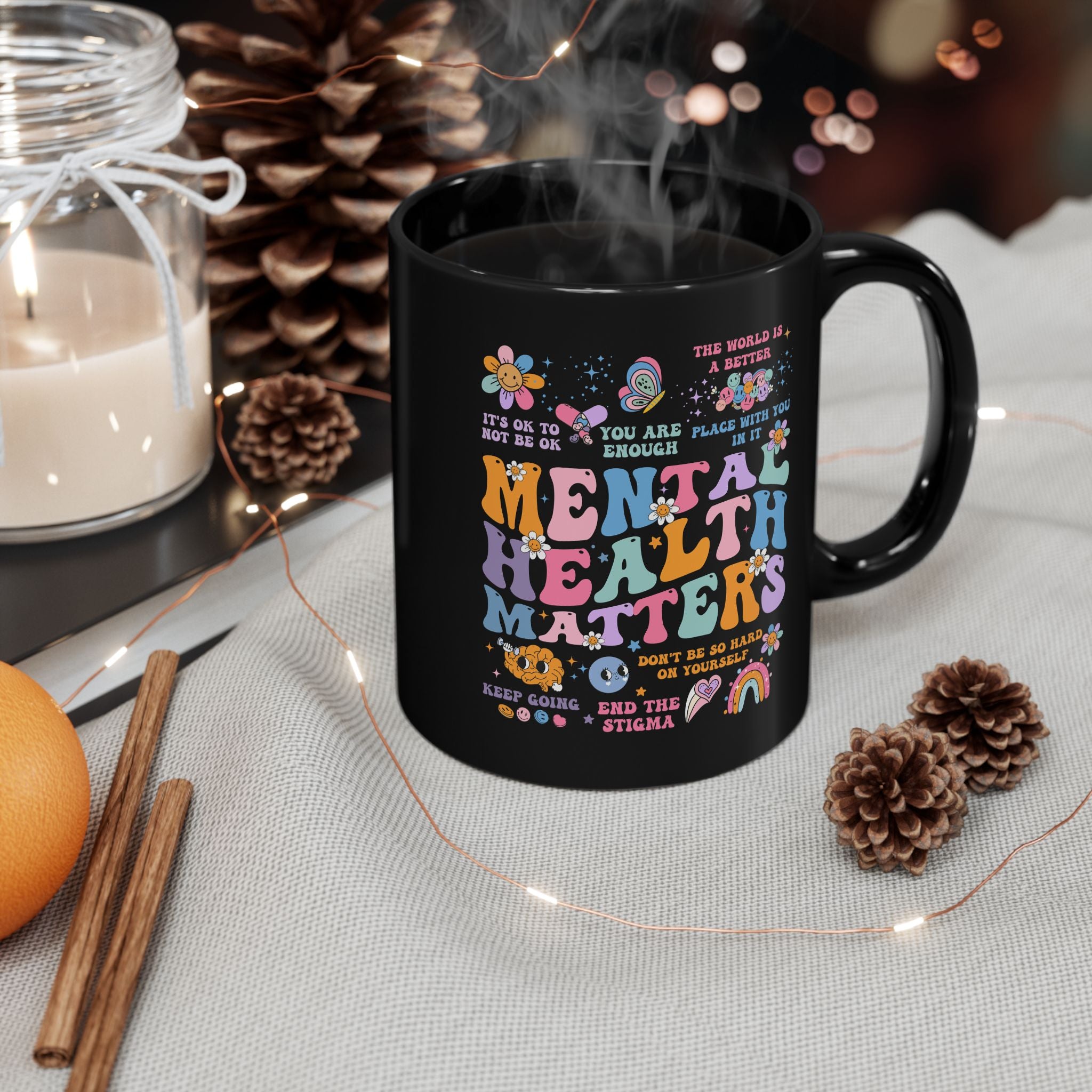 Mental Health Matters Mug, Mental Health Coffee Mug, Mental Health Awareness Mug, Front and Back Printed Mug, Aesthetic Coffee Cup