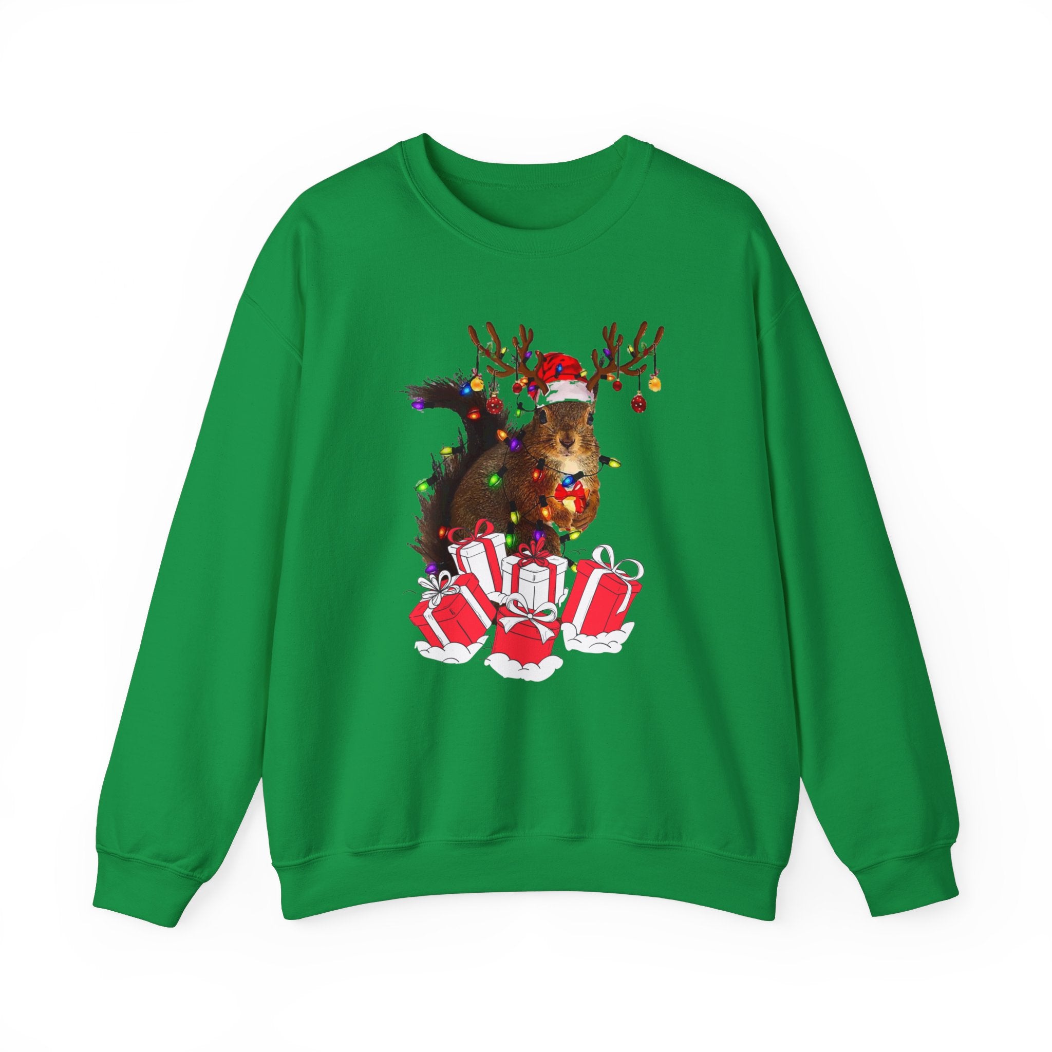 Christmas Squirrel Lights Sweatshirt, Christmas Sweatshirt, Funny Christmas Sweat, Christmas Gift Sweater, Holiday Crewneck