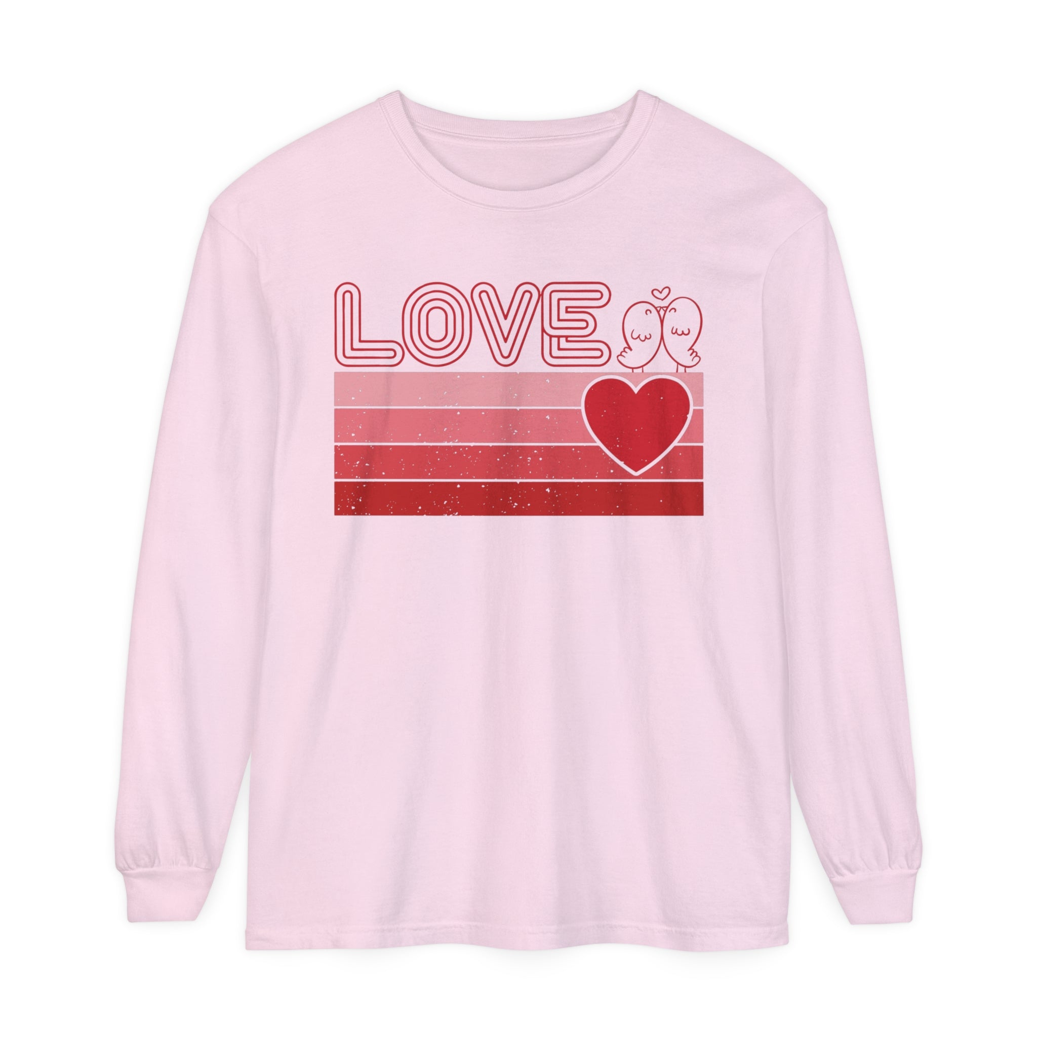 Retro Love Valentines Day Long Sleeve T-Shirt, Valentines Day Shirts For Woman, Heart Shirt, Cute Valentine Shirt, Valentines Day Gift, Valentines Gift