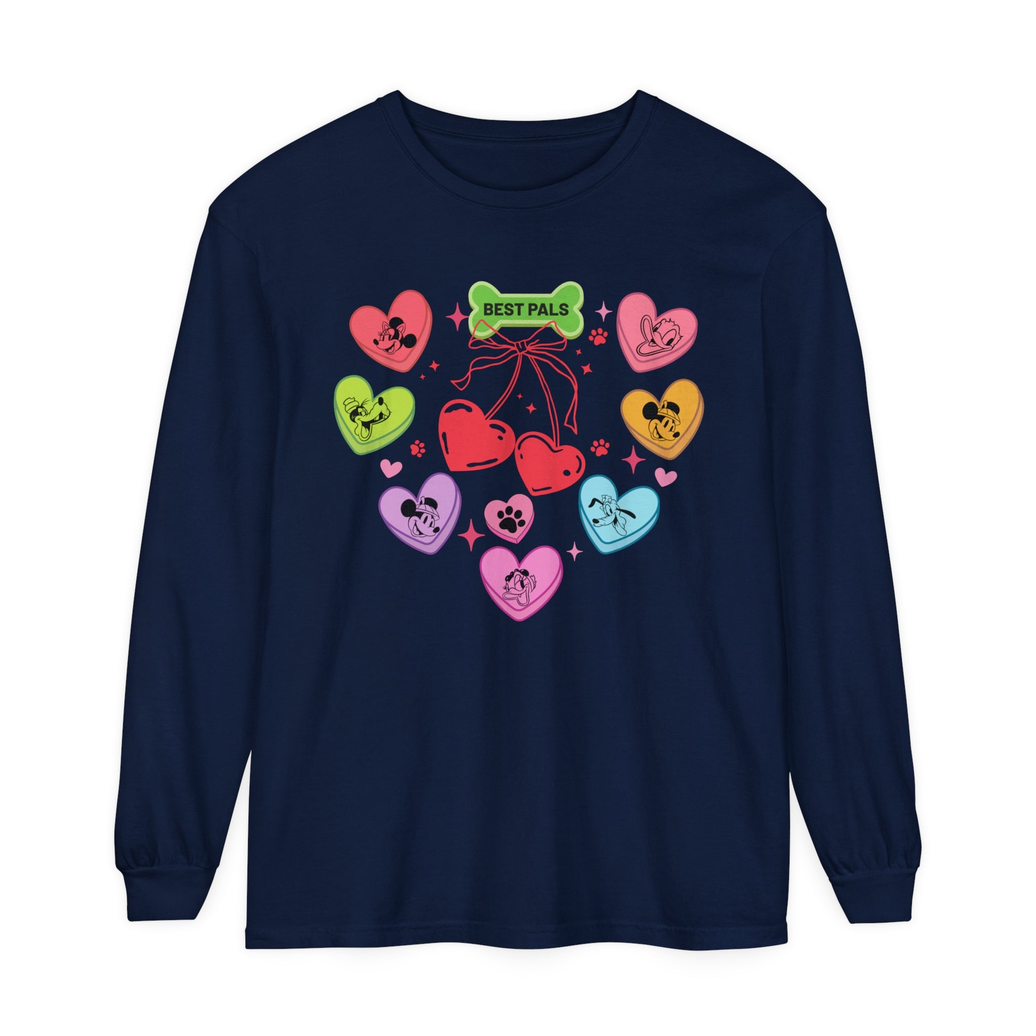 Mickey And Friends Valentine Long Sleeve, Disney Hearts Long Sleeve Tee, Love Sweat, Disney Valentines Shirt, Valentines Day Gift, Couple Shirt