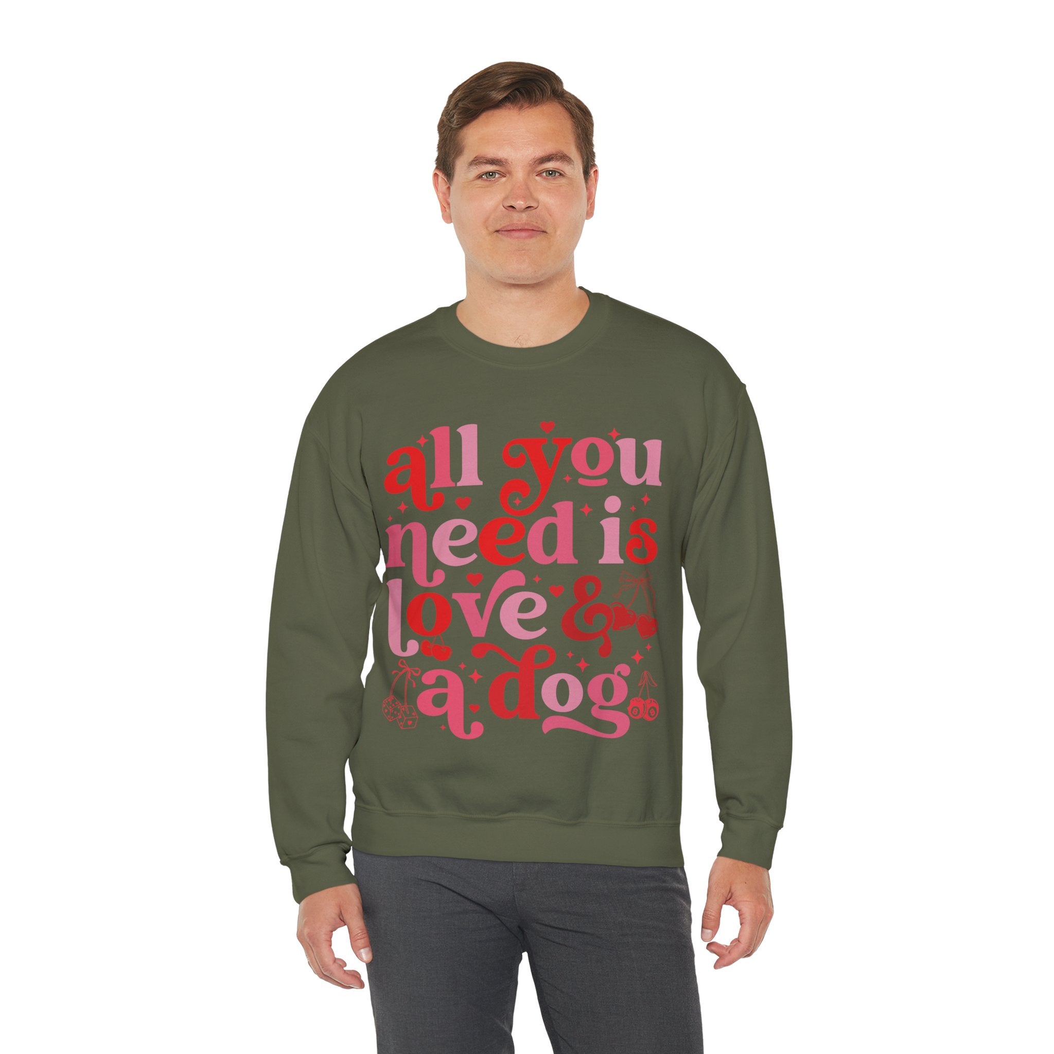 Dog Mom Sweatshirt Valentines, All You Need Is Love Sweatshirt, Womens Dog Lover Shirt, Dog Mama Sweatshirt, All You Need Is Love and a Dog