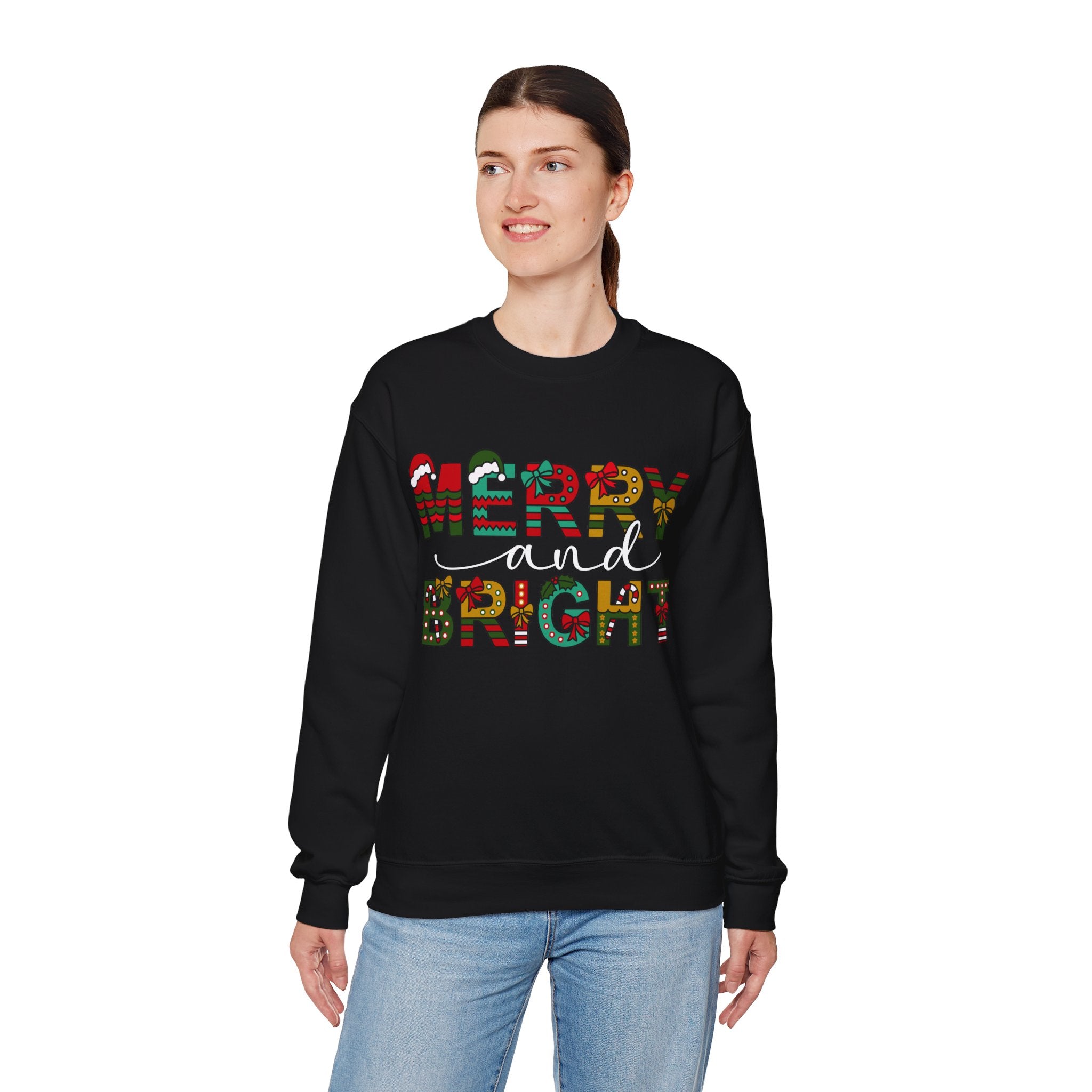 Merry and Bright Sweatshirt, Christmas Sweatshirt, Family Christmas Sweatshirt, Christmas Sweatshirts for Women, Merry Christmas Sweatshirt