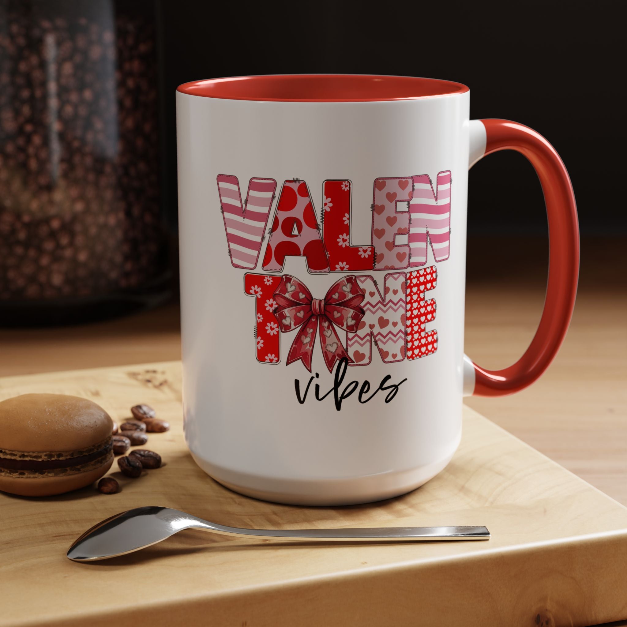 Valentine Vibes Coffee Mug, Coquette Valentine Vibes Mug, Brushstroke Valentine Coffee Cup, Gift For Her