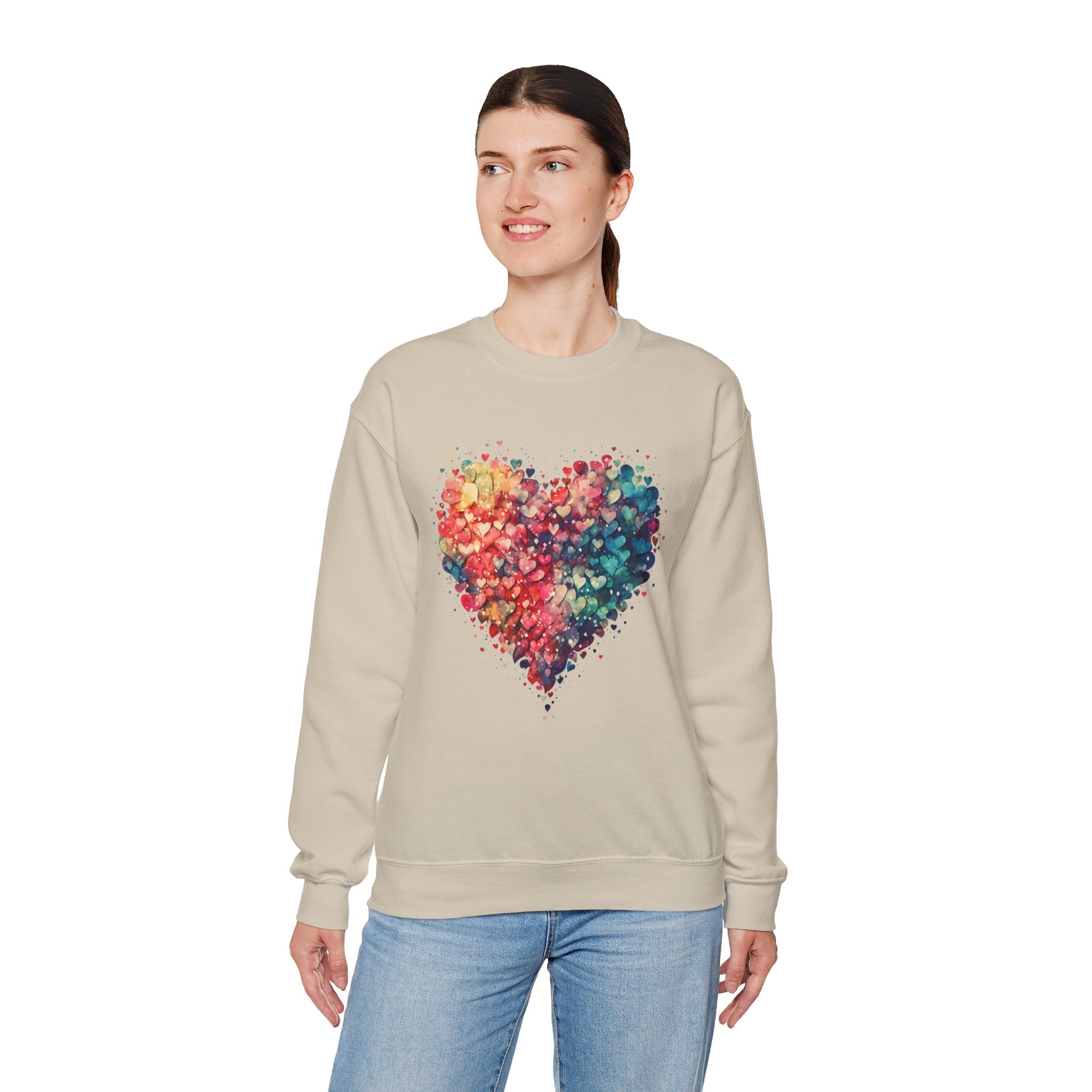 Valentines Watercolor Hearts Sweatshirt, Valentines Day Shirt, Cute Heart Sweatshirt, Trendy Valentine Love Shirt, Mother's day gift