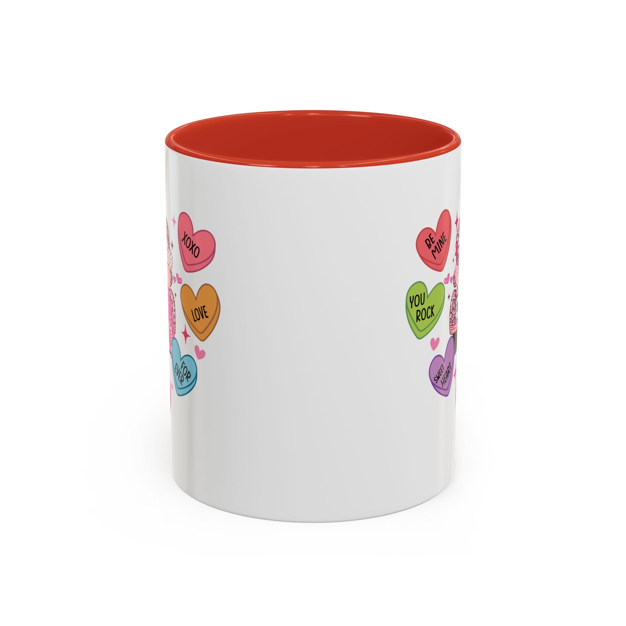 Candy Hearts Coffee Mug, Valentine's Conversation Hearts Mug, Valentines Day Coffee Mug, 15 oz 11 oz Mug, Pink Hearts Coffee Mug, Valentines Kitchen, Gift for Her