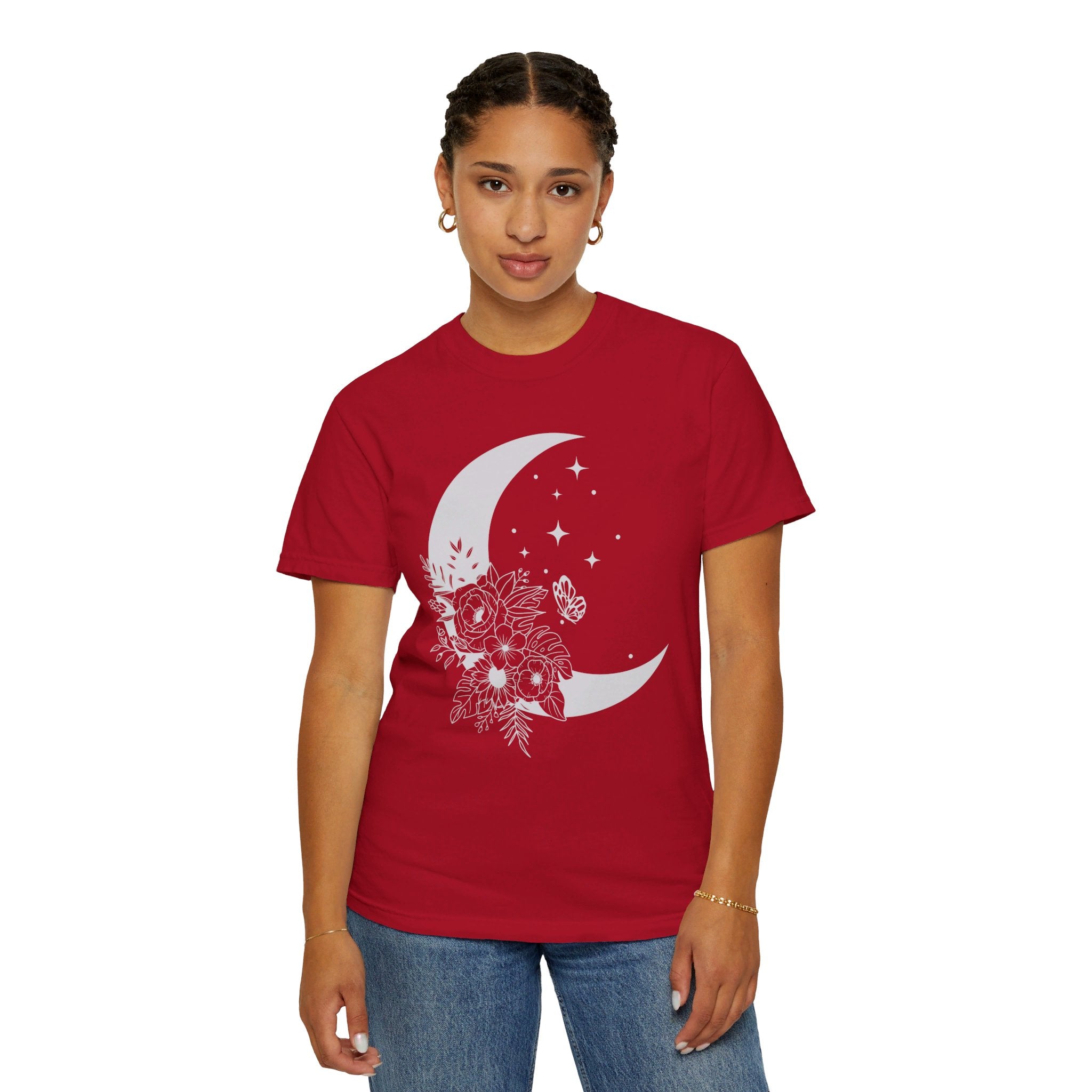 Floral Moon Shirt, Moon Shirt, Mystical Shirt, Moon Phases Shirt, Moon Boho Shirt, Astronomy T-Shirt, Wild Flower Tee, Wild Moon Shirt