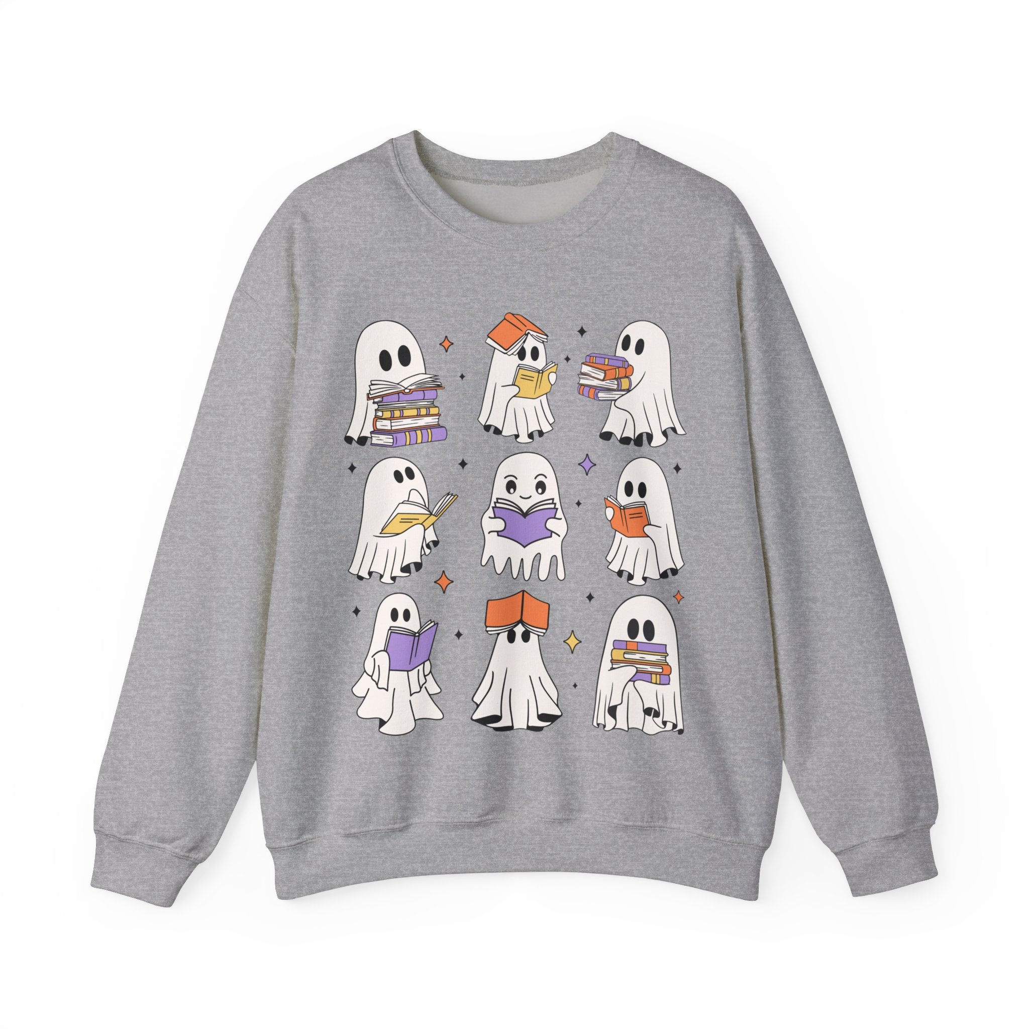 Ghost Reading Books Sweater, Bookish Halloween Sweatshirt, Halloween Teacher Gift, Librarian Halloween Hoodie, Ghost Crewneck