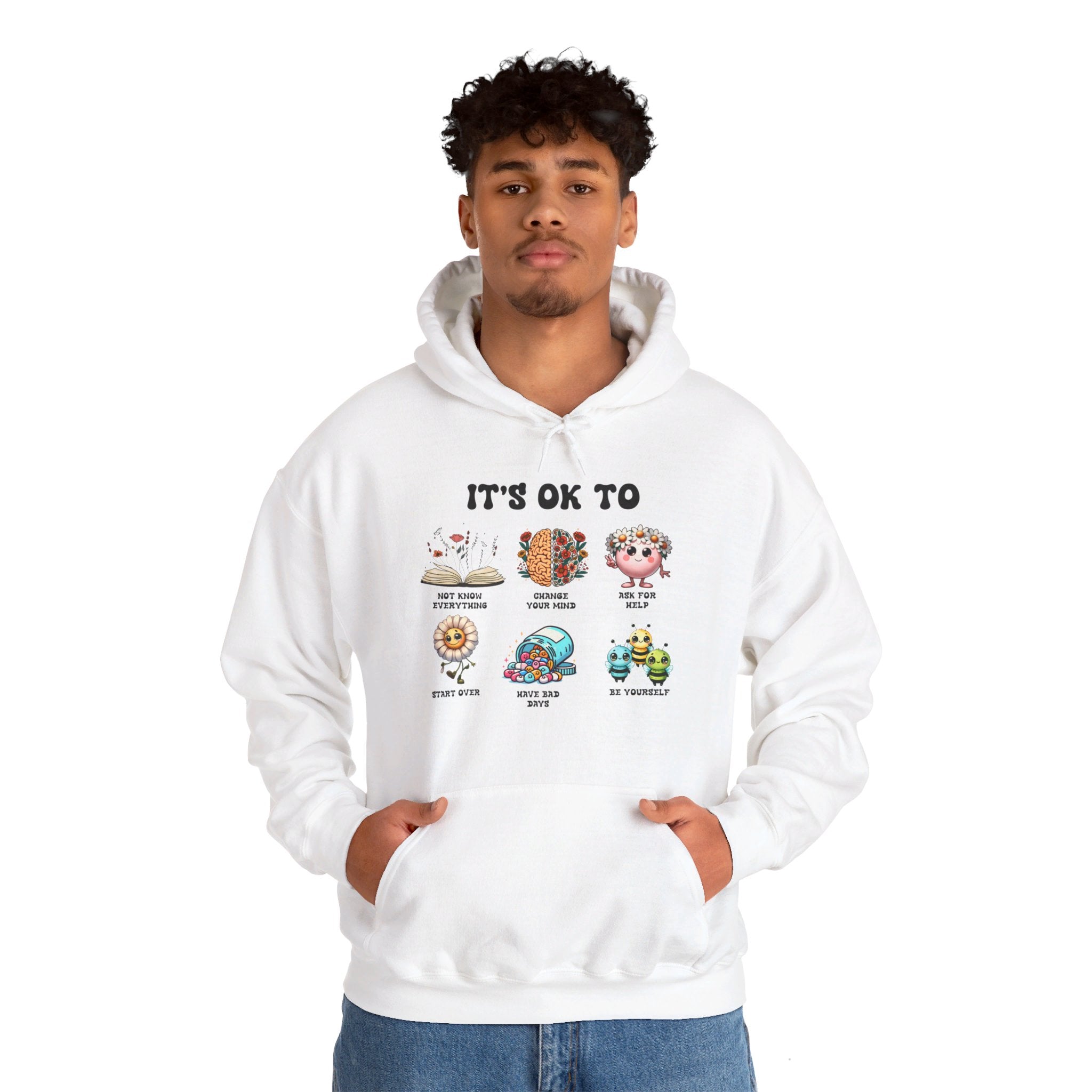 Mental Health its ok to be yourself, Teacher Hoodie, School Counselor, Positive affirmations, Therapist SPED Teacher SLP saying Hoodie