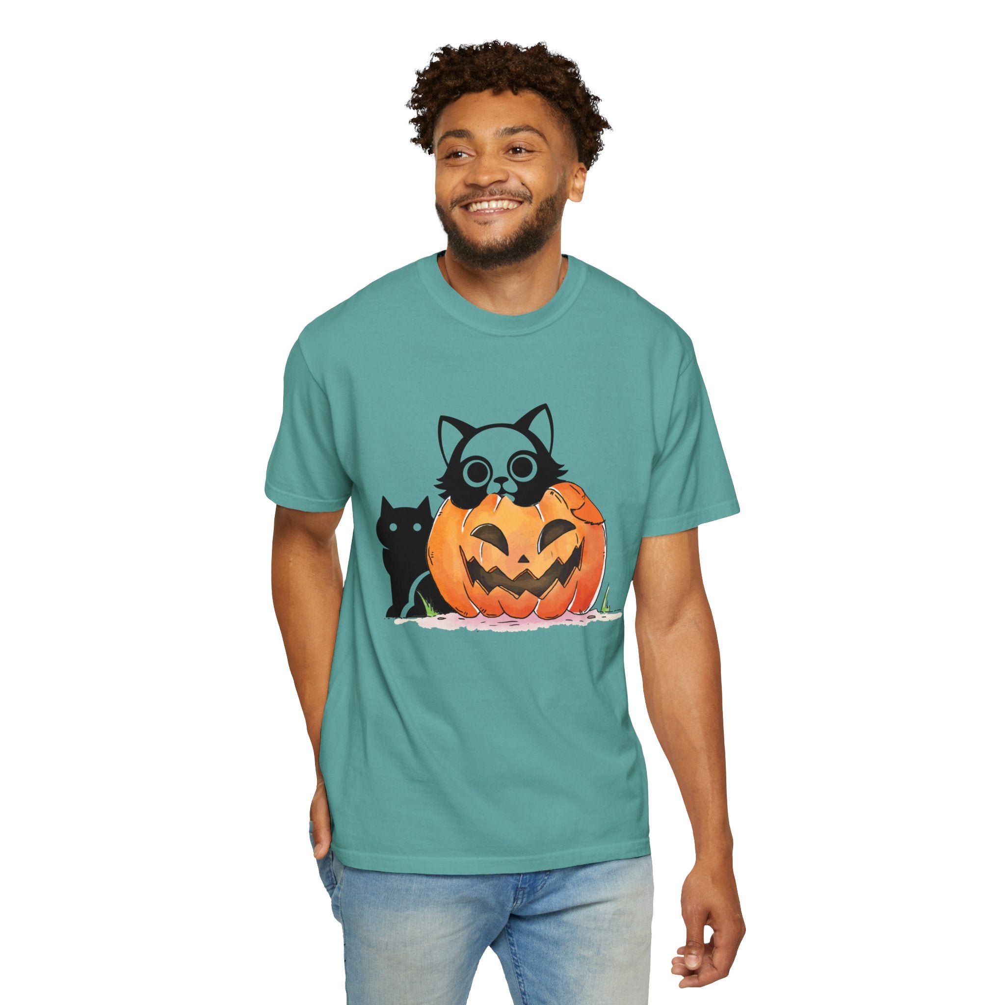 Vintage 90s Cat Halloween Shirt, Retro Halloween Shirt, Spooky Season Tee, Pumpkin Shirt, Halloween Shirt, Vintage Halloween Shirt