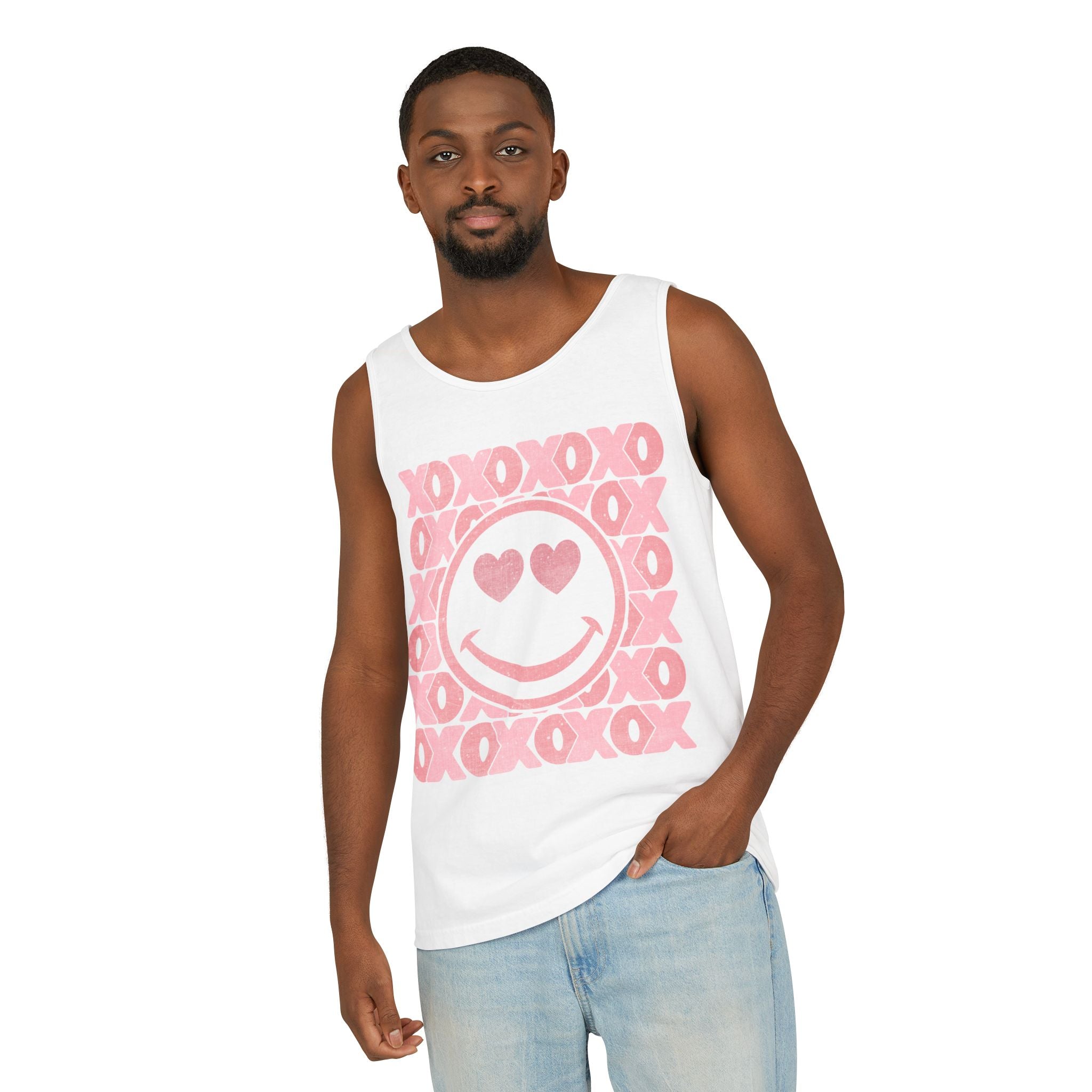 XOXO Smiley Face Tank Top, Valentine Heart Shirt, Love T-Shirt, XOXO Happy Smiley Face Tank Top, Valentines Day Gift, XOXO Heart Tee