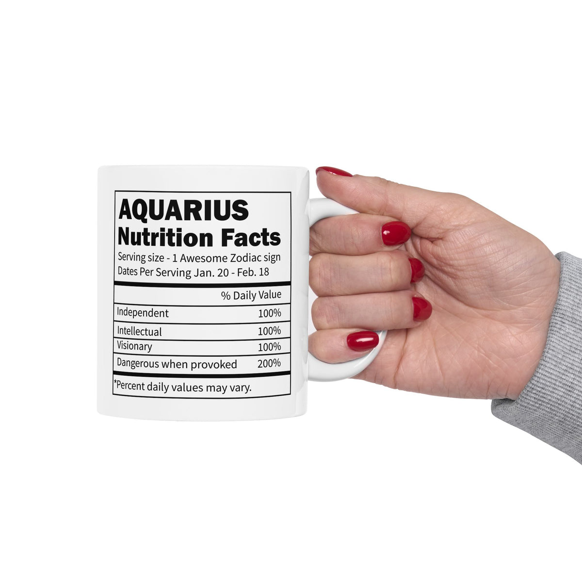 Aquarius Zodiac Mug, Aquarius Mug, Aquarius Birthday Gift, Aquarius Nutrition Facts, Horoscope Mugs, Astrology Gift