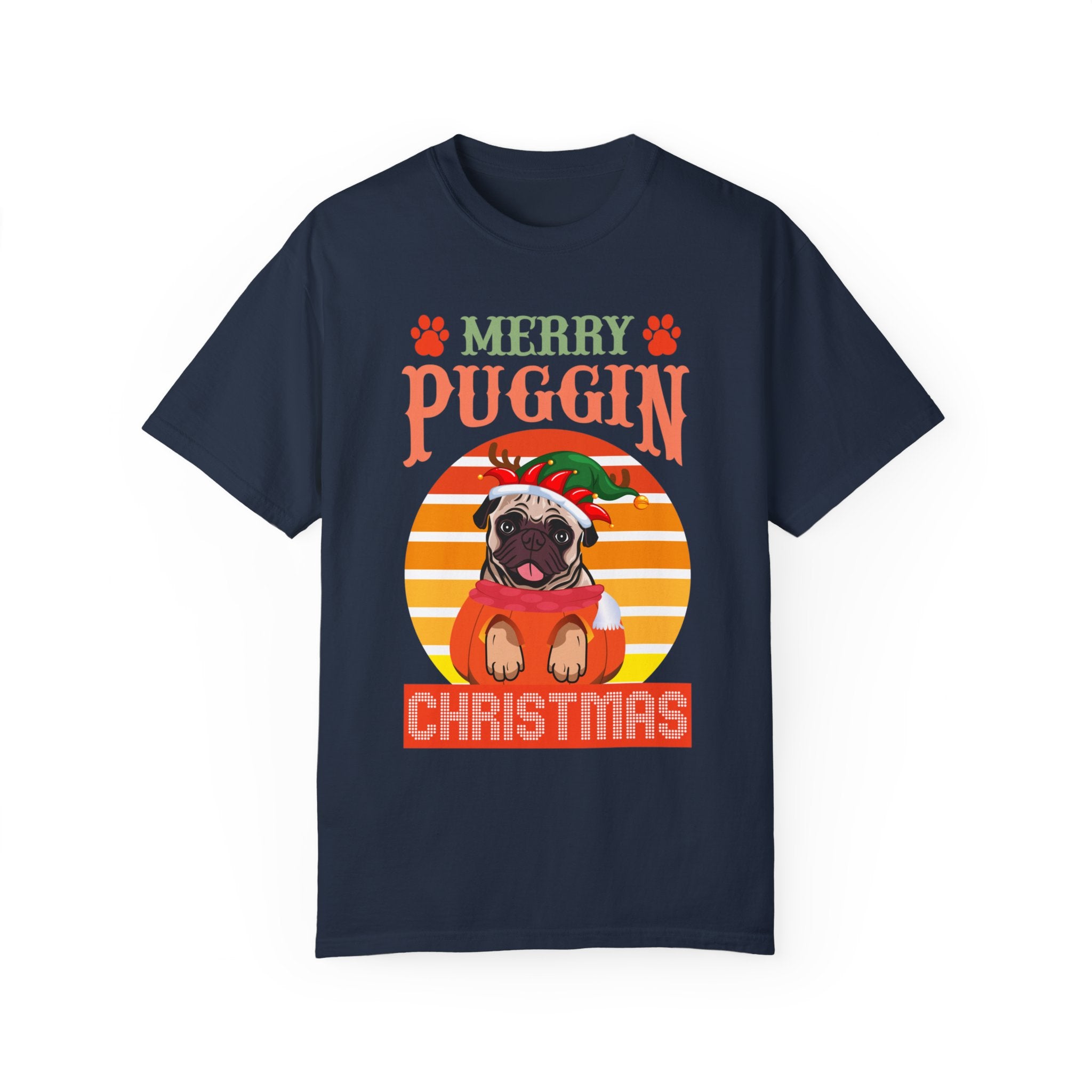 Merry Puggin Christmas Tshirt, Holiday Santa Pug Shirt, Santa Pug Shirt, Christmas Pug Shirt, Pug In Santa Hat