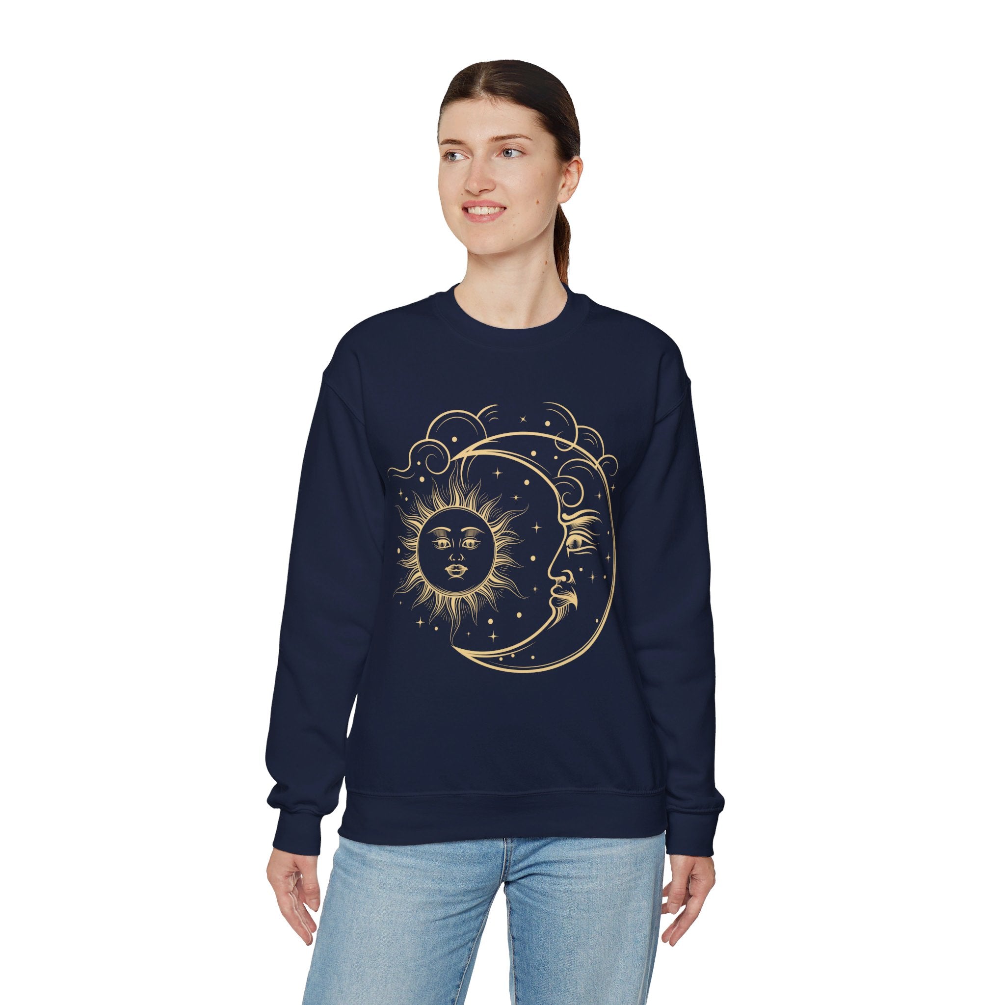 Sun and Moon Crewneck, Celestial Sweatshirt, Boho Sun and Moon Shirt, Hippie Hoodie, Retro Shirt, Vintage Style