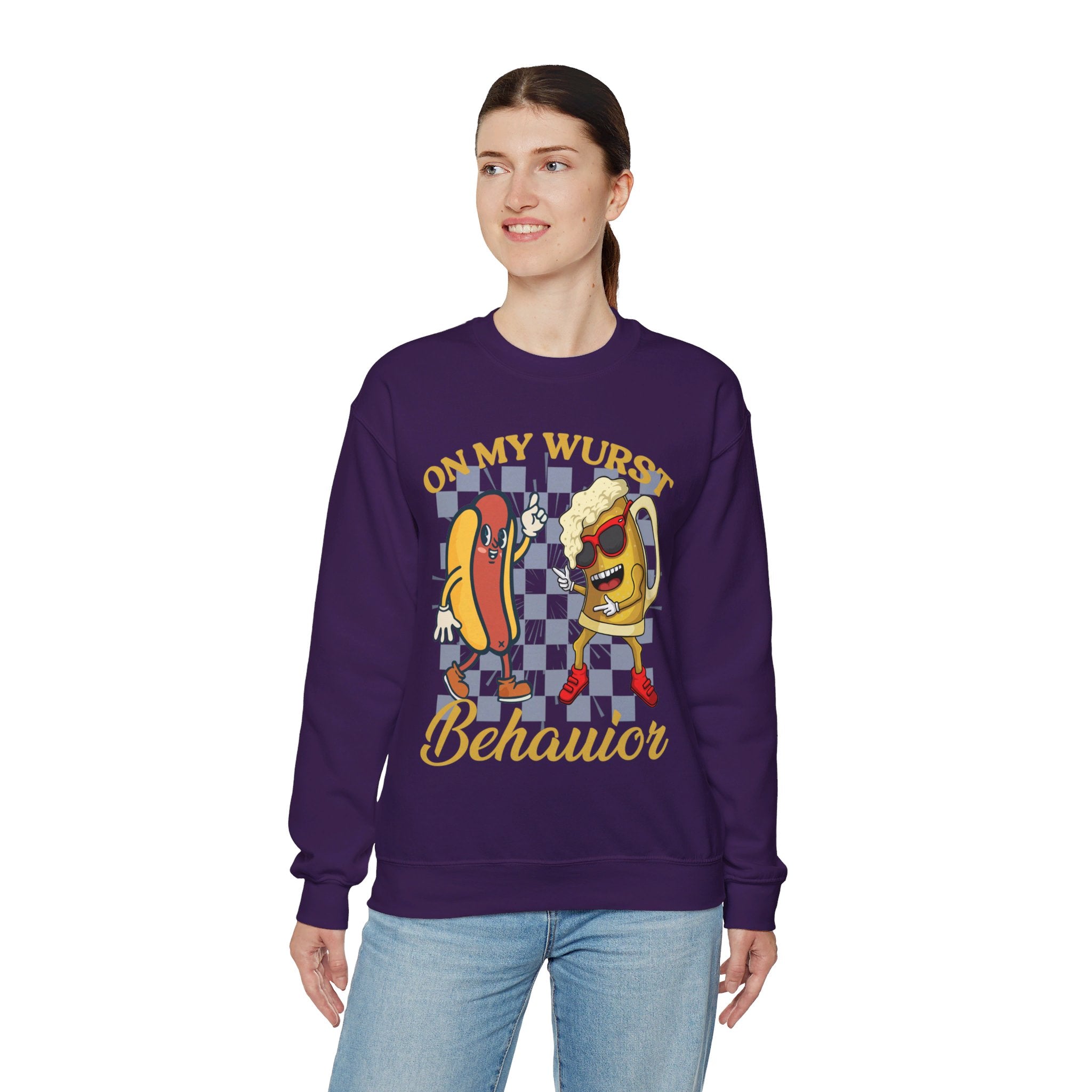 Funny Oktoberfest Sweatshirt, Wurst Behavior Schnitzel Faced Sweater, Group Drinking Shirts, Oktoberfest Shirts