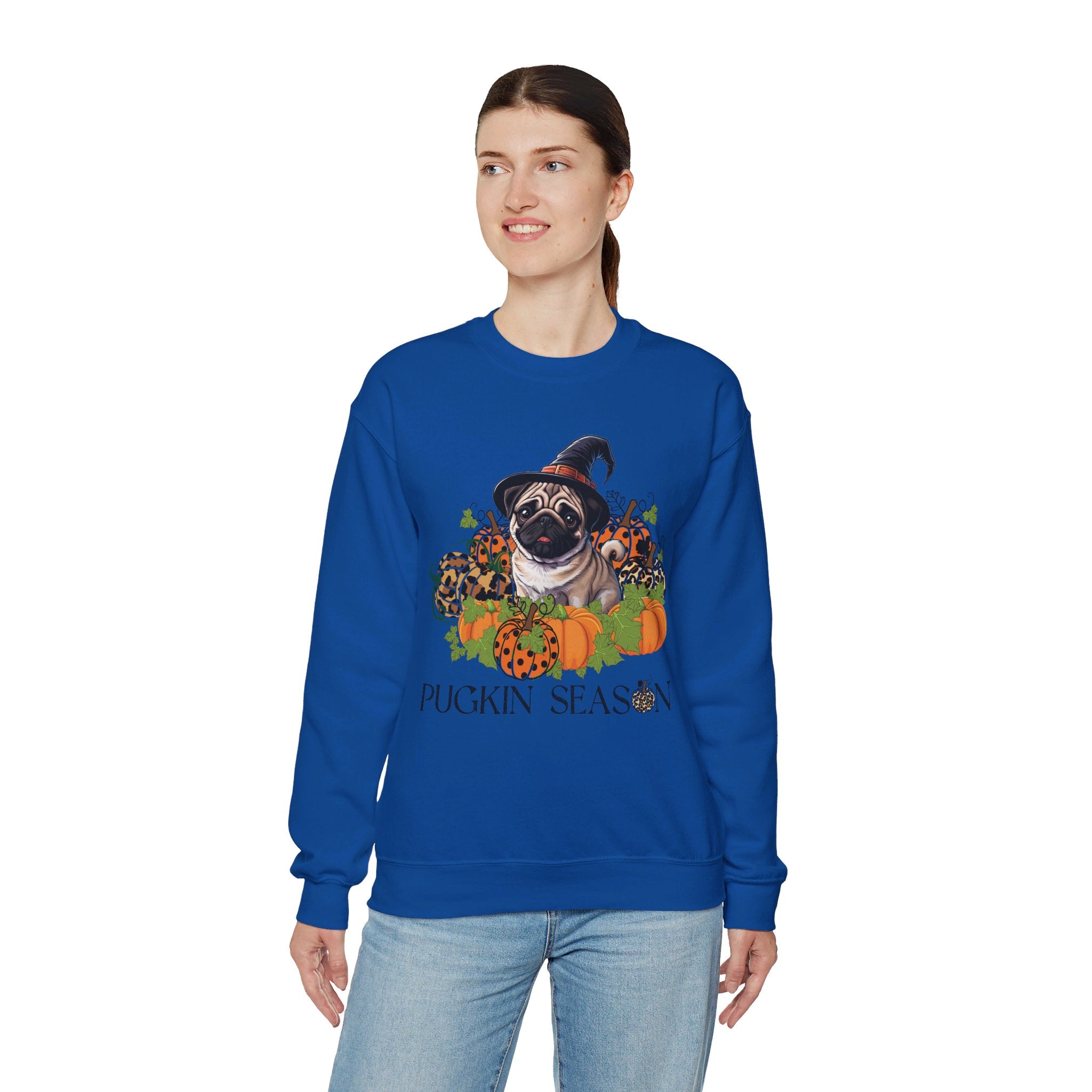 Fall Pug Sweatshirt, Pugkin Season Shirt, Leopard Print Pumpkin T-shirt, Cute Dog Lover Graphic Tee, Halloween Party Gift Tshirt