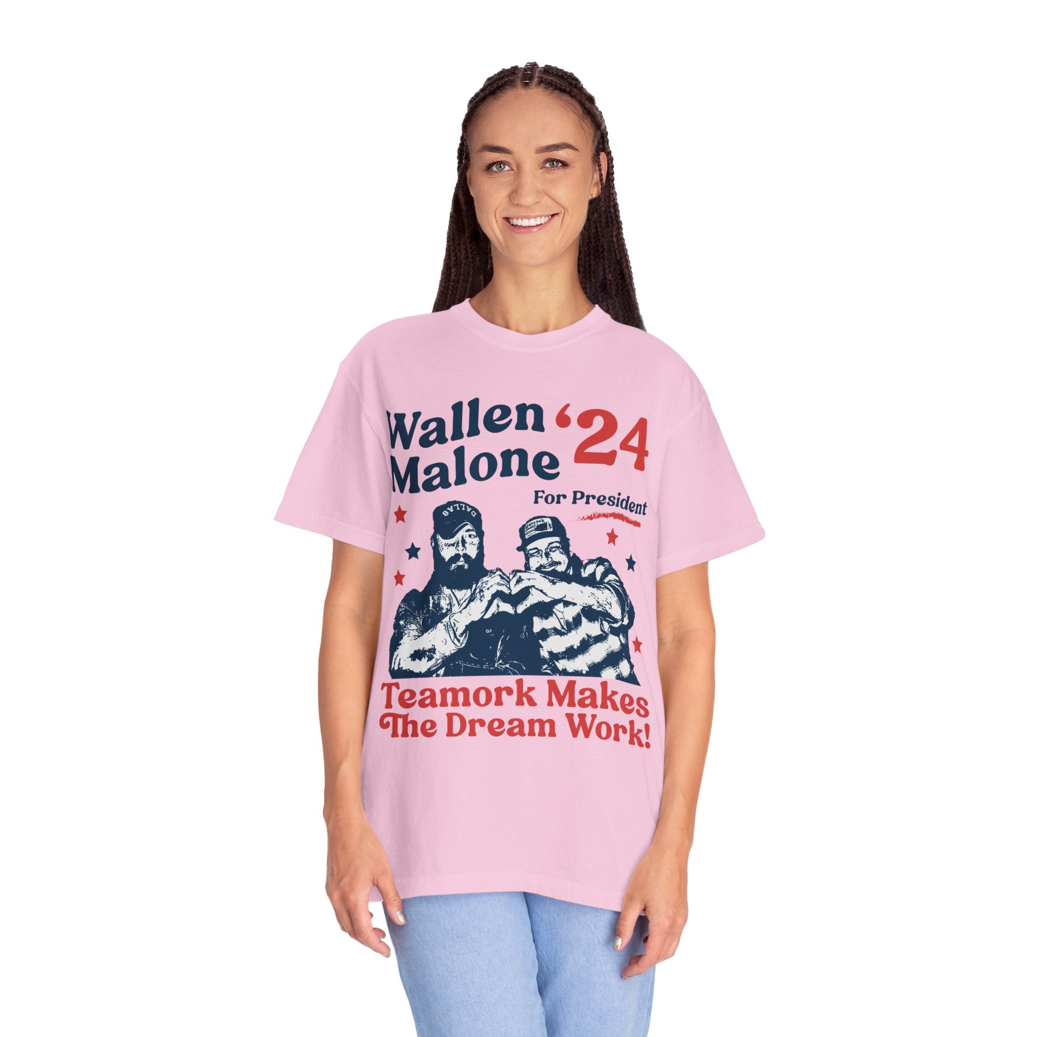 Wallen Malone 2024 For President, Funny '24 Election Graphic Tee, Vintage Inspired Humor Concert Music T-Shirt, Had Some Help