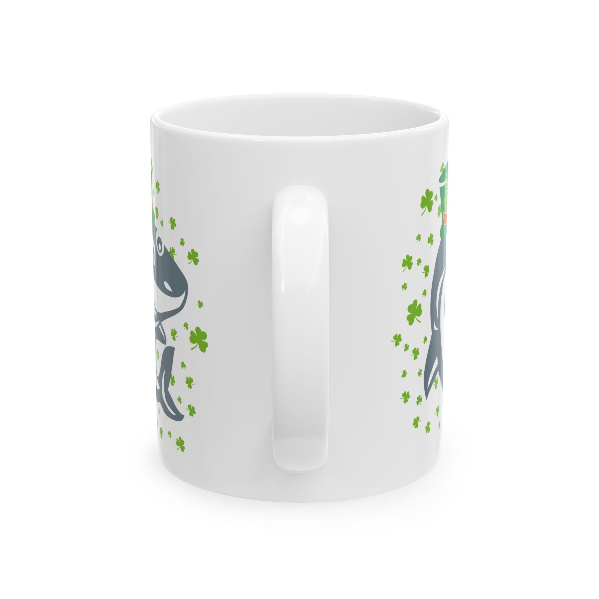 Shamrock Shark Funny St Patrick's Day Coffee Mug, Irish Shark Coffee Mug, St Paddy's Funny Mug For Her, Birthday Present For Him
