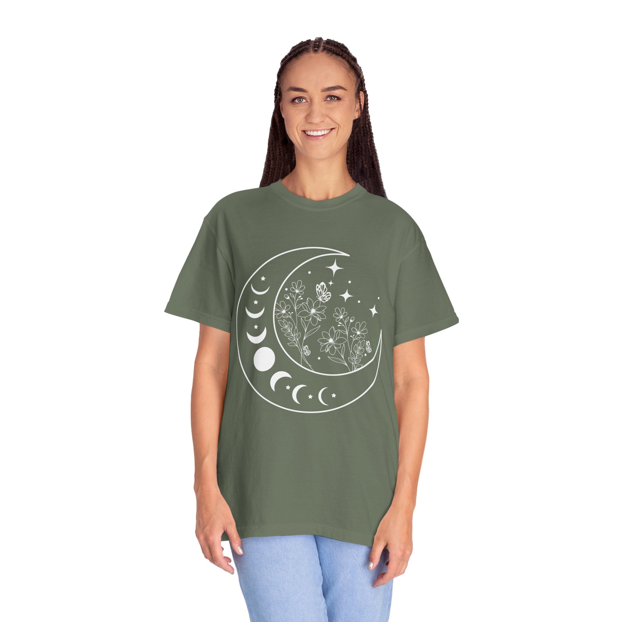 Celestial Moon Shirt, Floral Moon Shirt, Mystical Moon Phase Shirt, Astrology Shirt, Boho Moon Phase T-shirt, Trendy Shirts