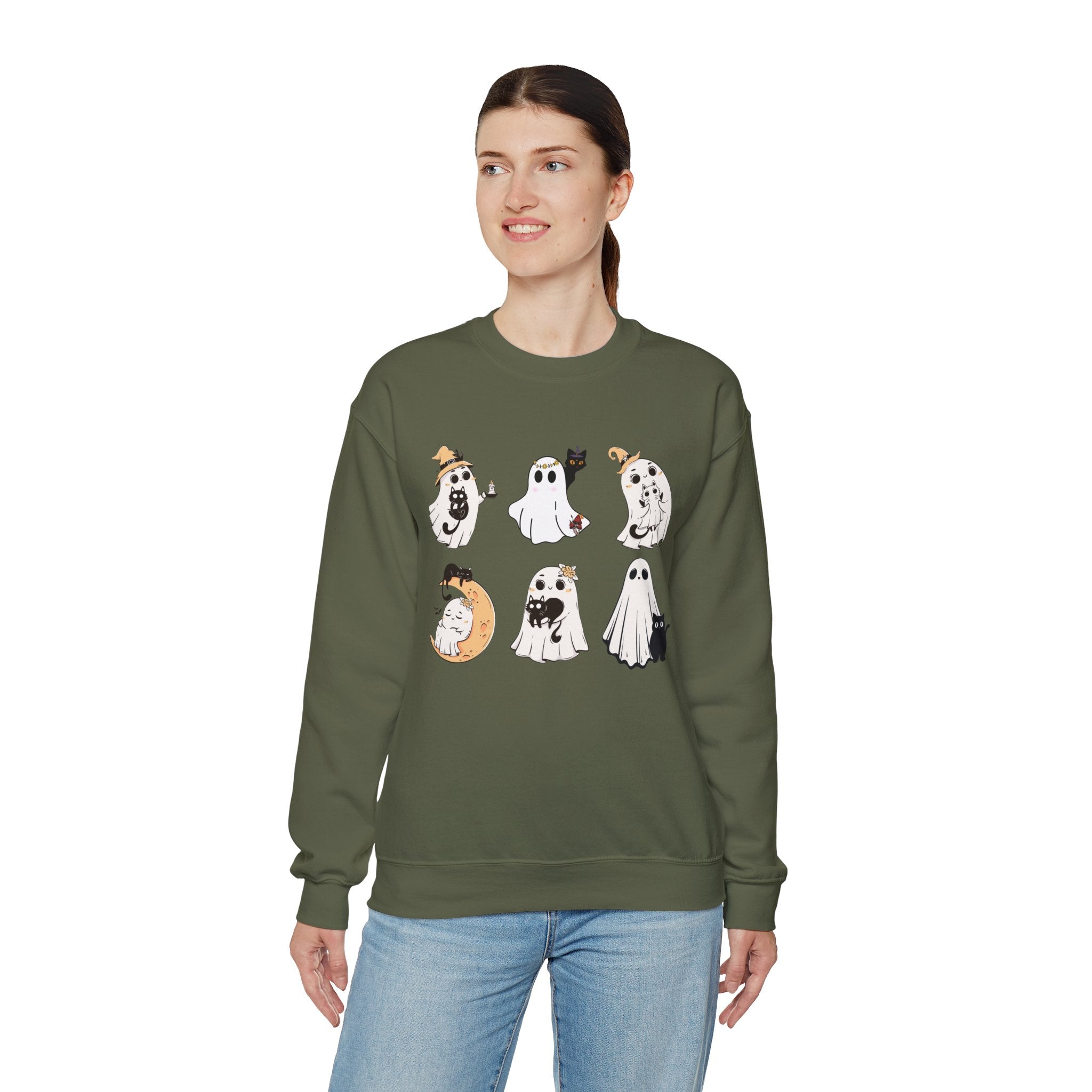 Ghost Cat Sweatshirt, Cat Halloween Shirt, Cat Ghost T-Shirt, Cat Lover Tshirt, Spooky Season Shirt, Halloween Sweater,Trendy Halloween Gift