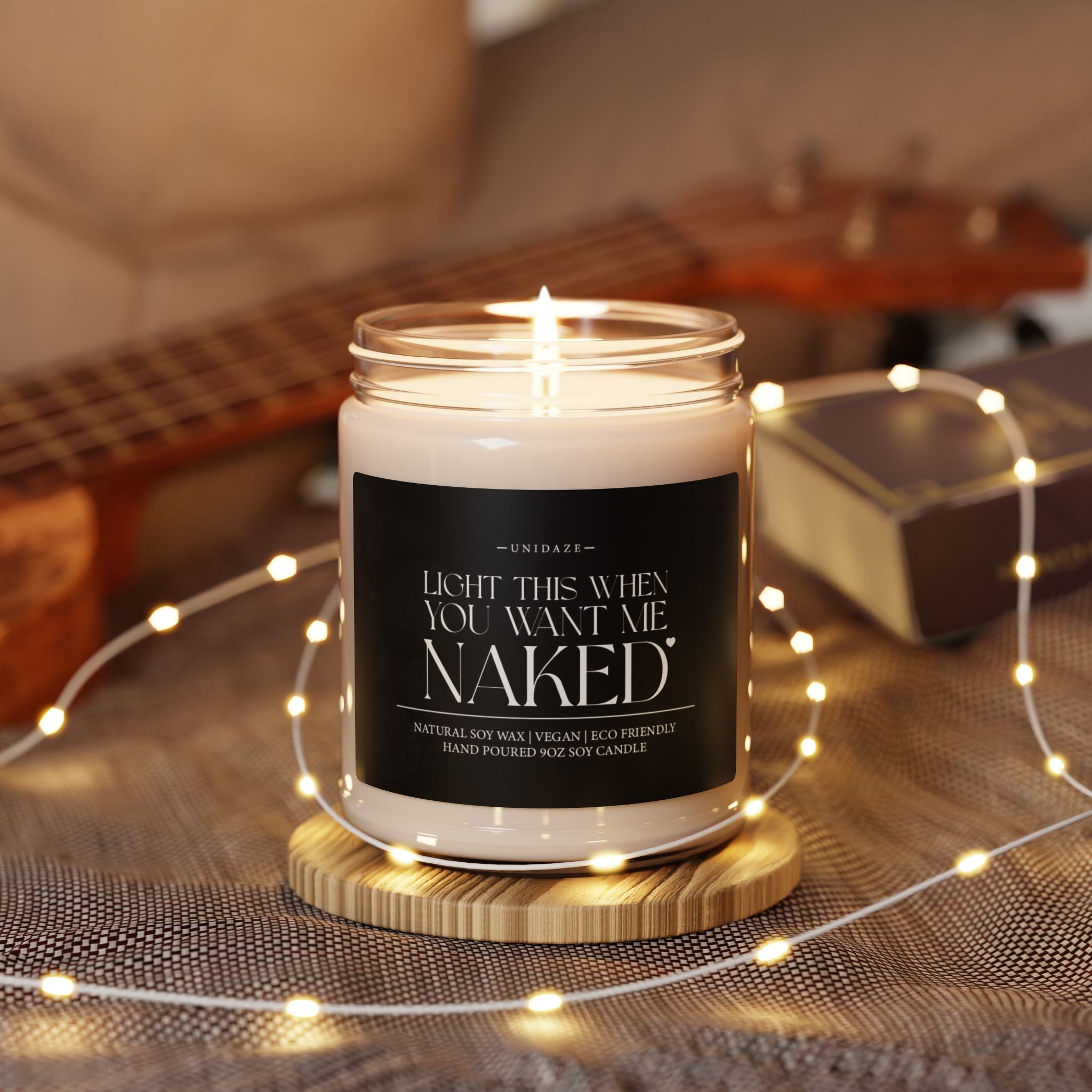 Light When You Want Me Naked Scented Candle, Cheeky Romantic Relationship Gift, Valentine's Day Candle, Gift for Couples