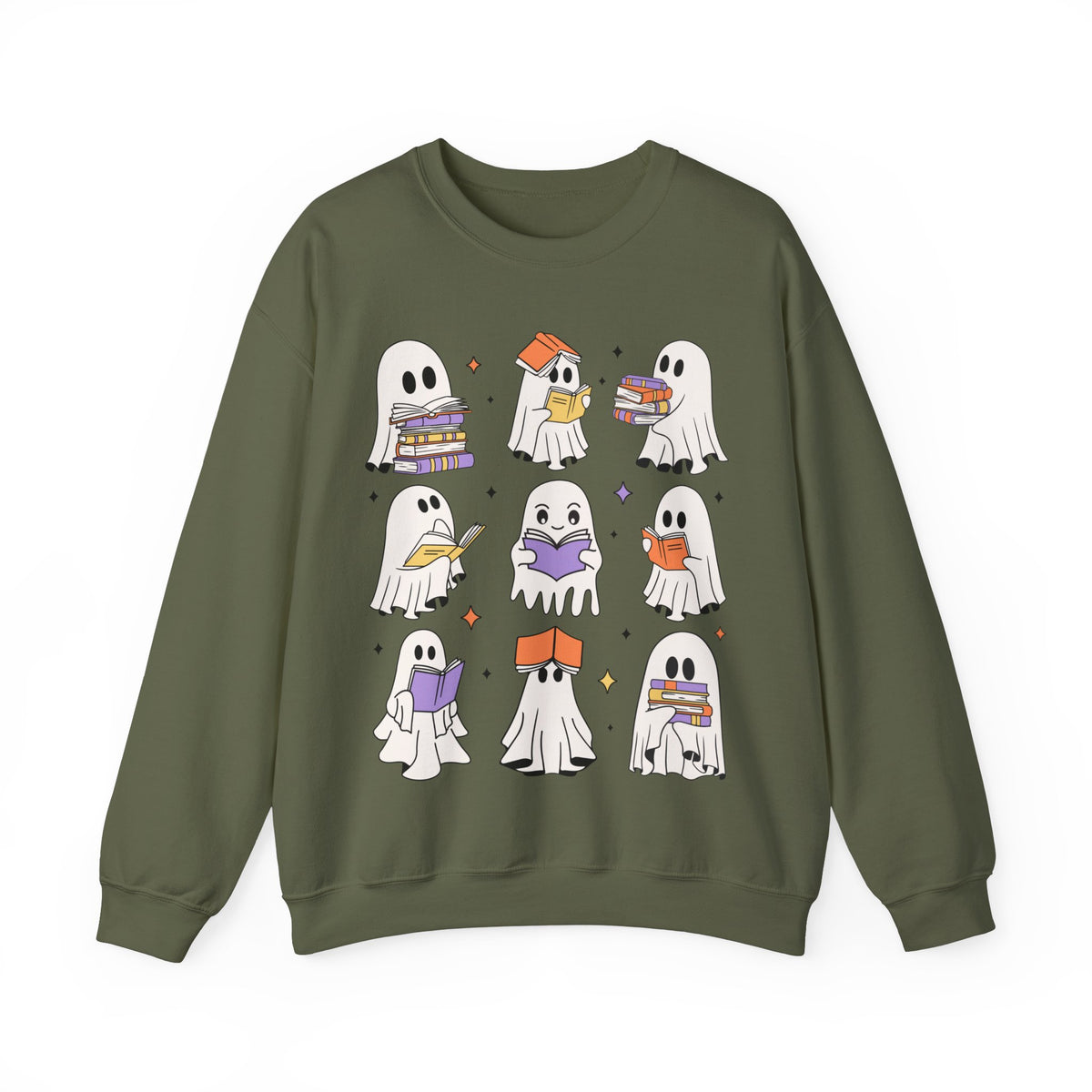 Ghost Reading Books Sweater, Bookish Halloween Sweatshirt, Halloween Teacher Gift, Librarian Halloween Hoodie, Ghost Crewneck